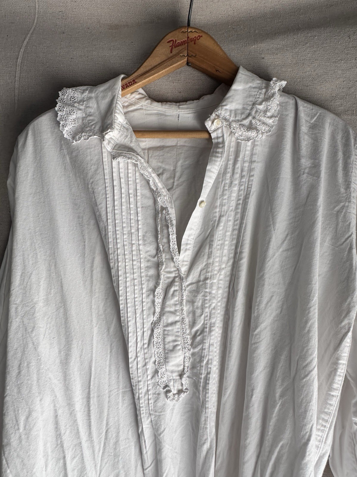 Resale Lot French Antique Dress Blouse Chemise 1900s White Cotton Womens S M L