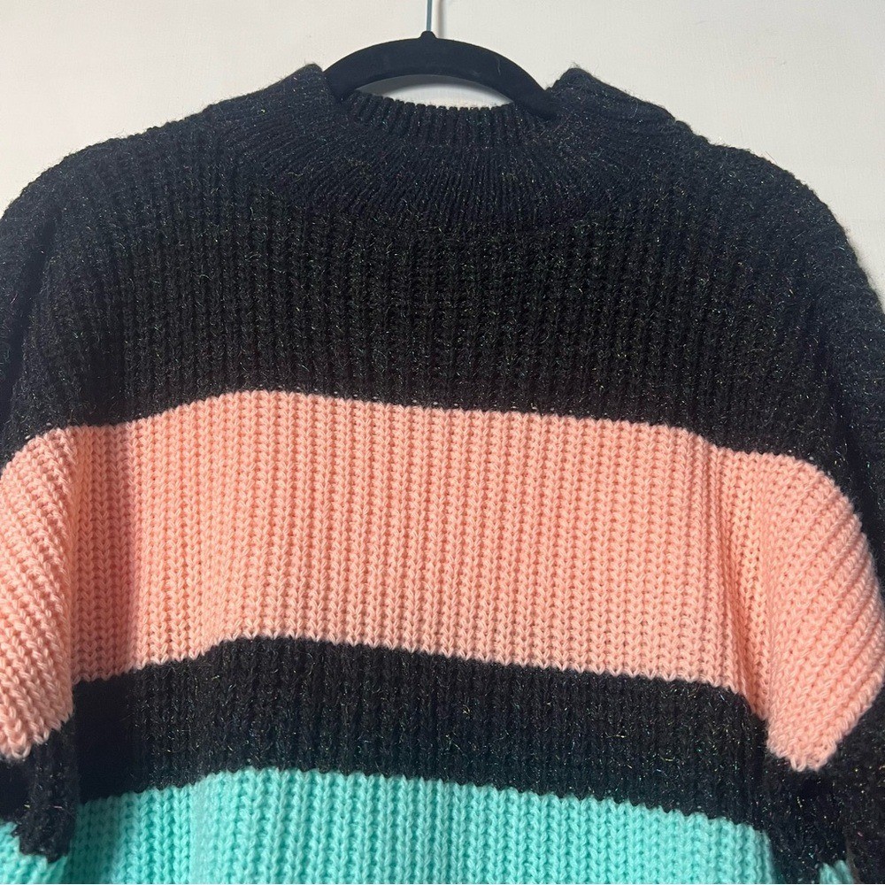 Arielle VTG Colorblock Stripe Lurex Mock Neck Sweater Deadstock 80s NWT – Sz. M