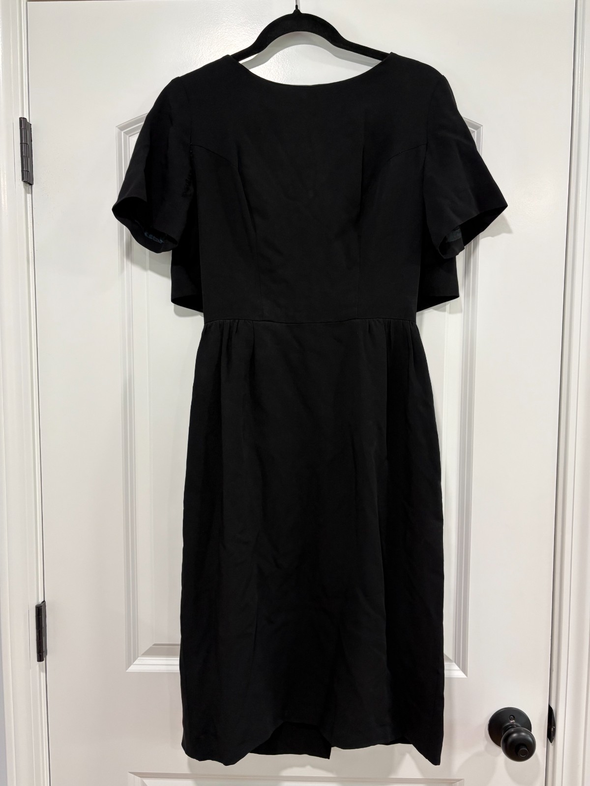 Vintage Black Margot-Barry 1950s-1960s Dress featuring a button-down cape collar