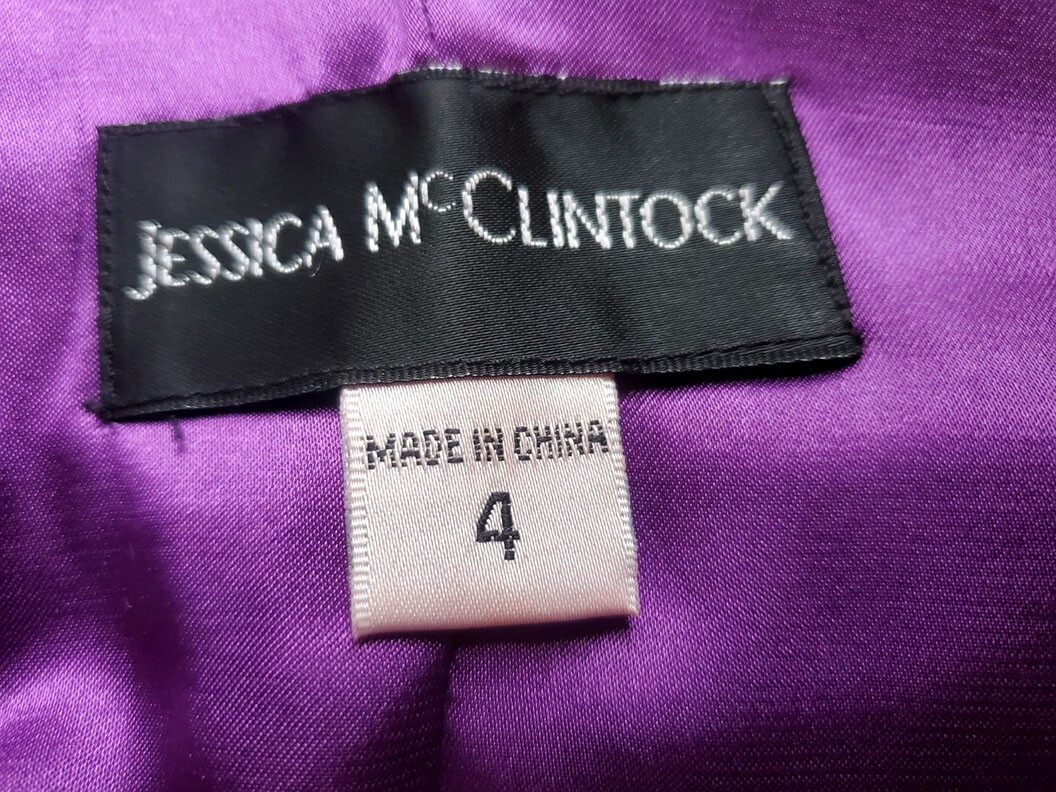 Vintage 80s 90s Jessica McClintock Purple Strapless Prom Formal Dress XXS/XS