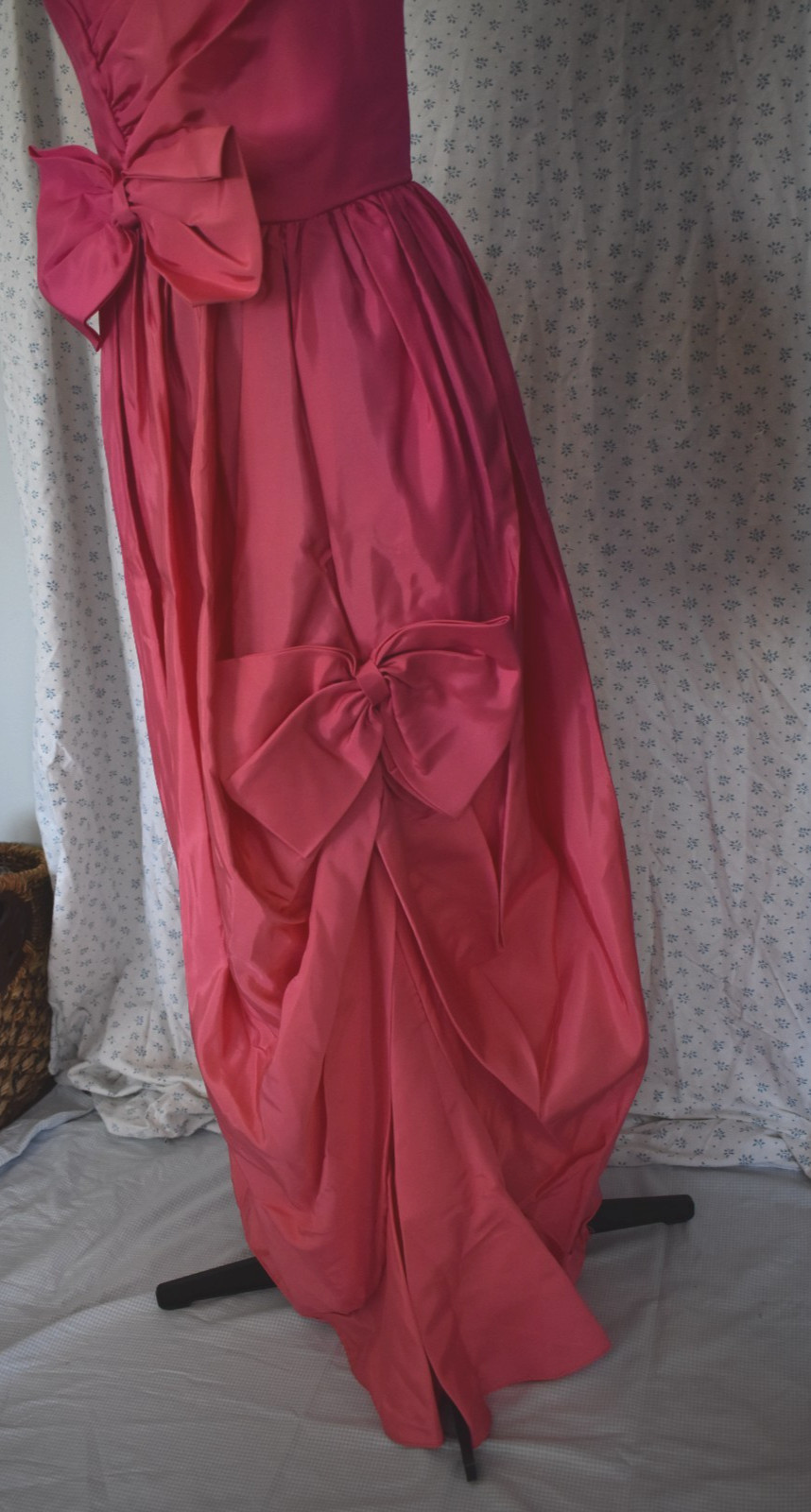 JCPenny Vintage Juniors 9 Hot Pink Long Prom Party Dress Taffeta Floor Length