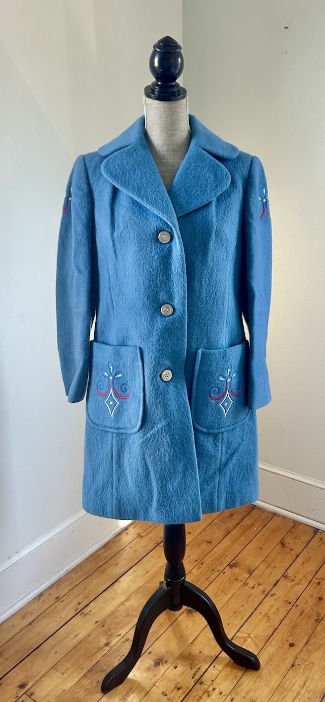 Vintage Original Loden Fashions By Alpine House Virgin Wool Coat S/M