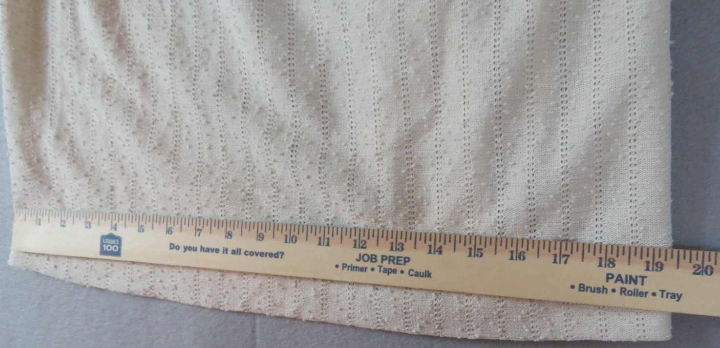 Retro 1970s Sally Lou Cotton Blend Pointelle Bobble Knit Dress Women’s Size 14