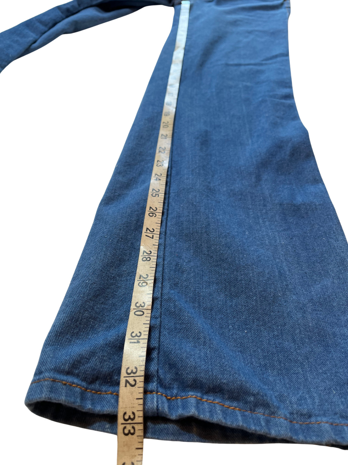 Vintage 80s Flared Jeans 29 34 Blue Cotton Tall Sears StyleWorks Western Grunge