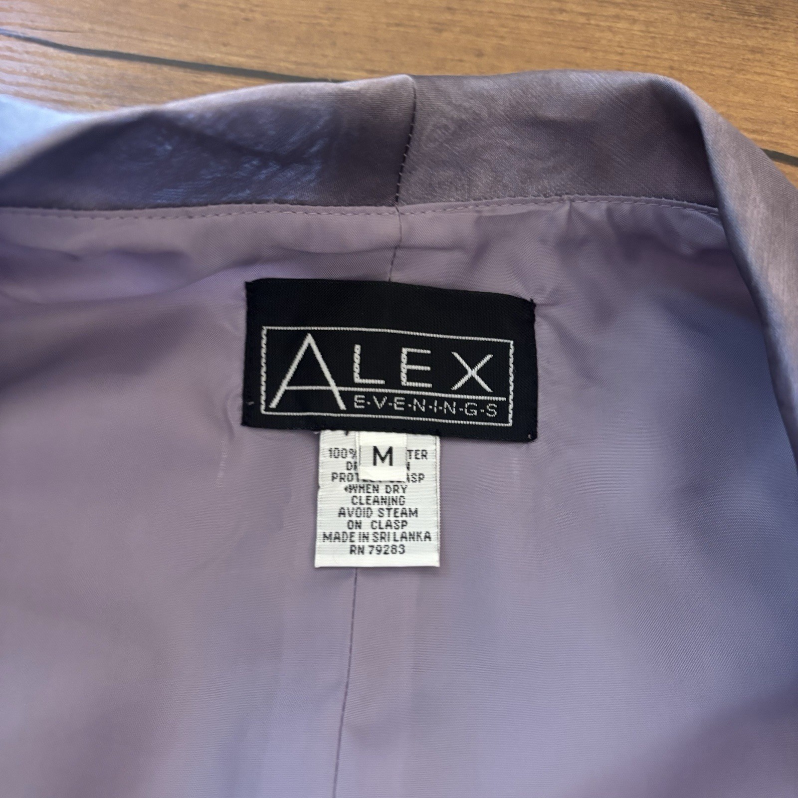 VTG Alex Evenings Purple Rose Metallic Iridescent Cocktail Evening Jacket Sz M