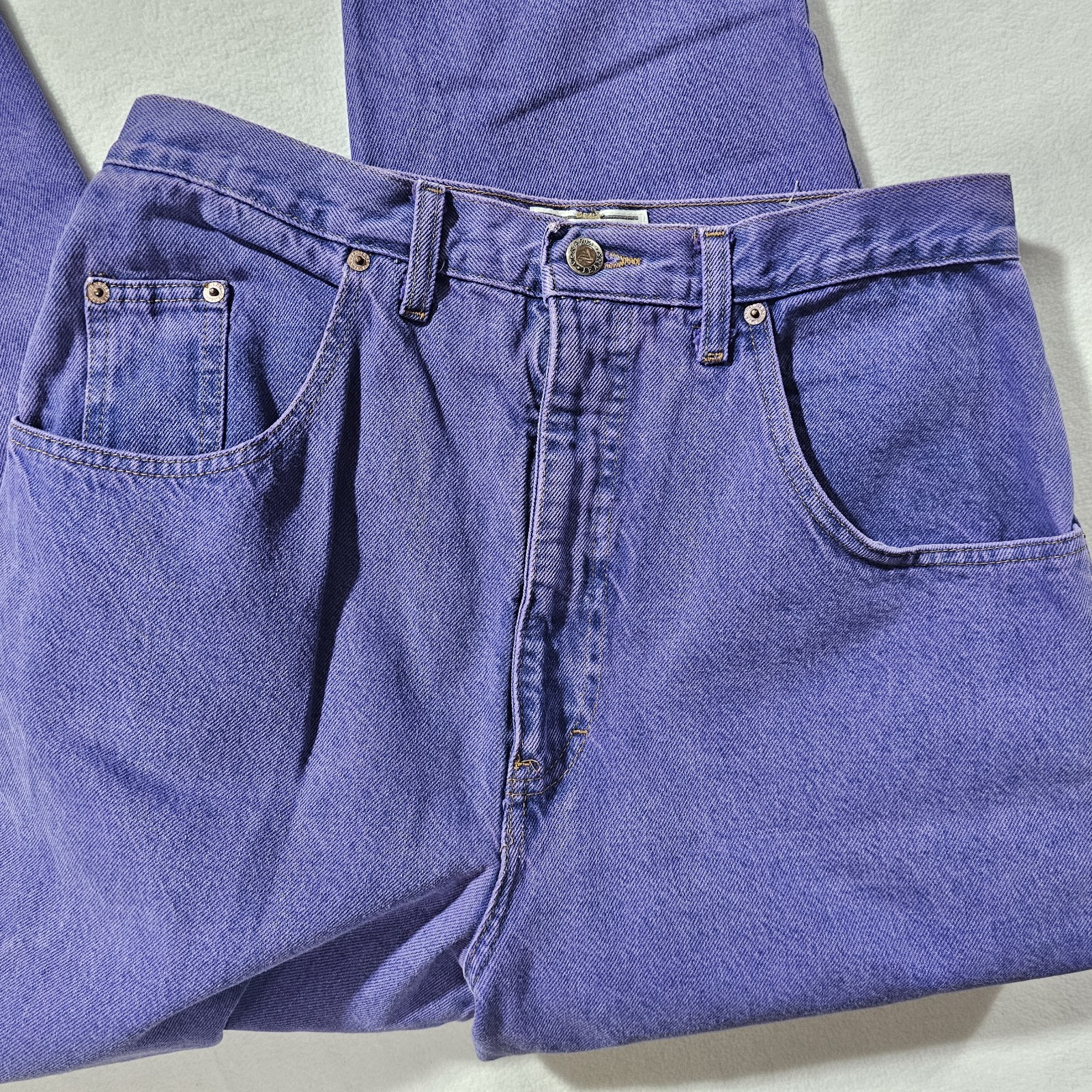 Vtg Venezia Jeans Purple Denim High Waisted Size 16 31×29 Mom Jean 90s Grunge