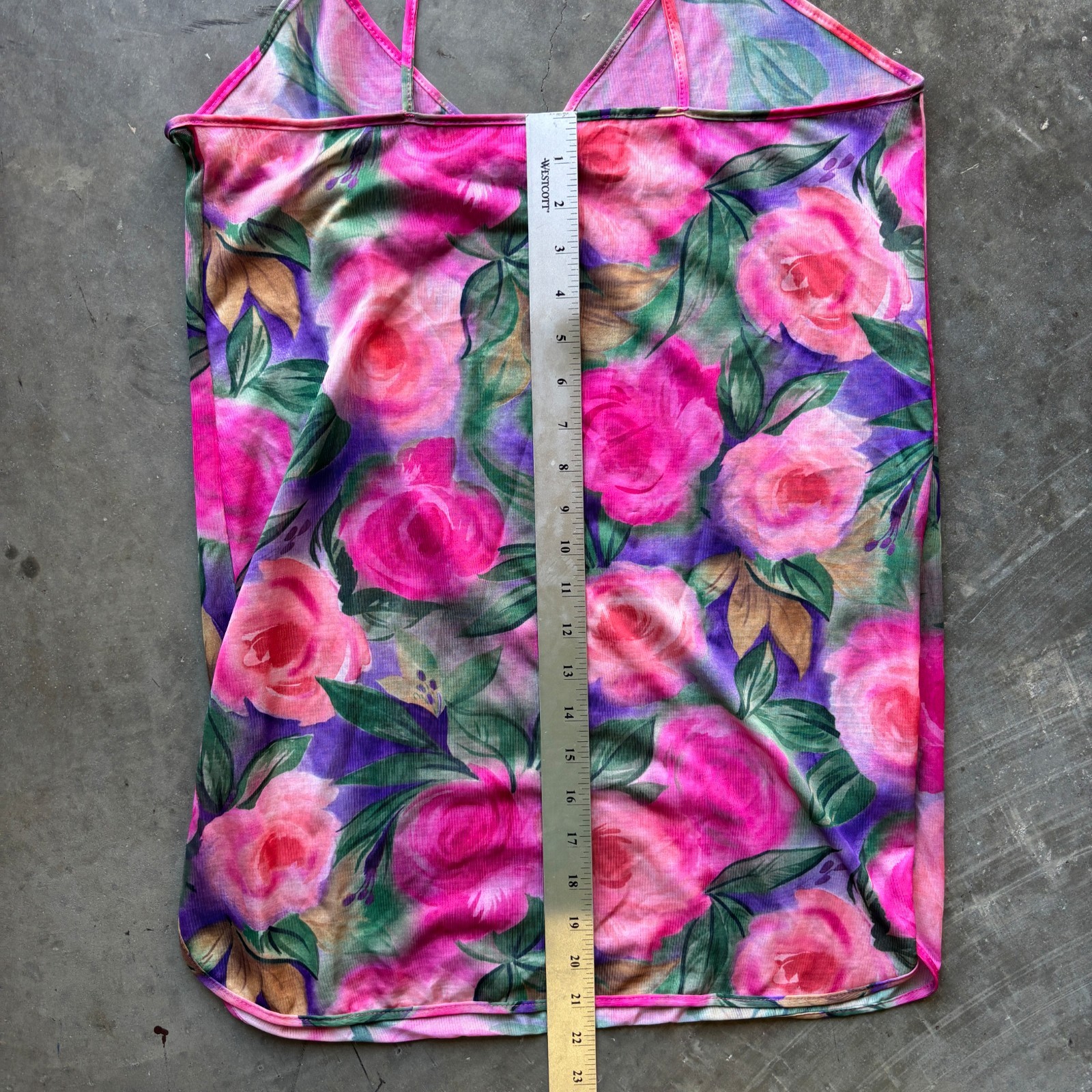 Vintage Feather Bed Intimate Tank Top Camisole Women’s Size M Pink Purple Floral