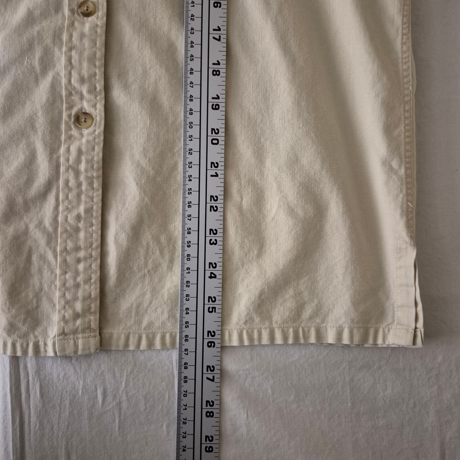 Vintage Banana Republic Safari Shirt Cotton Short Sleeve Beige Tan Utility Sz 6
