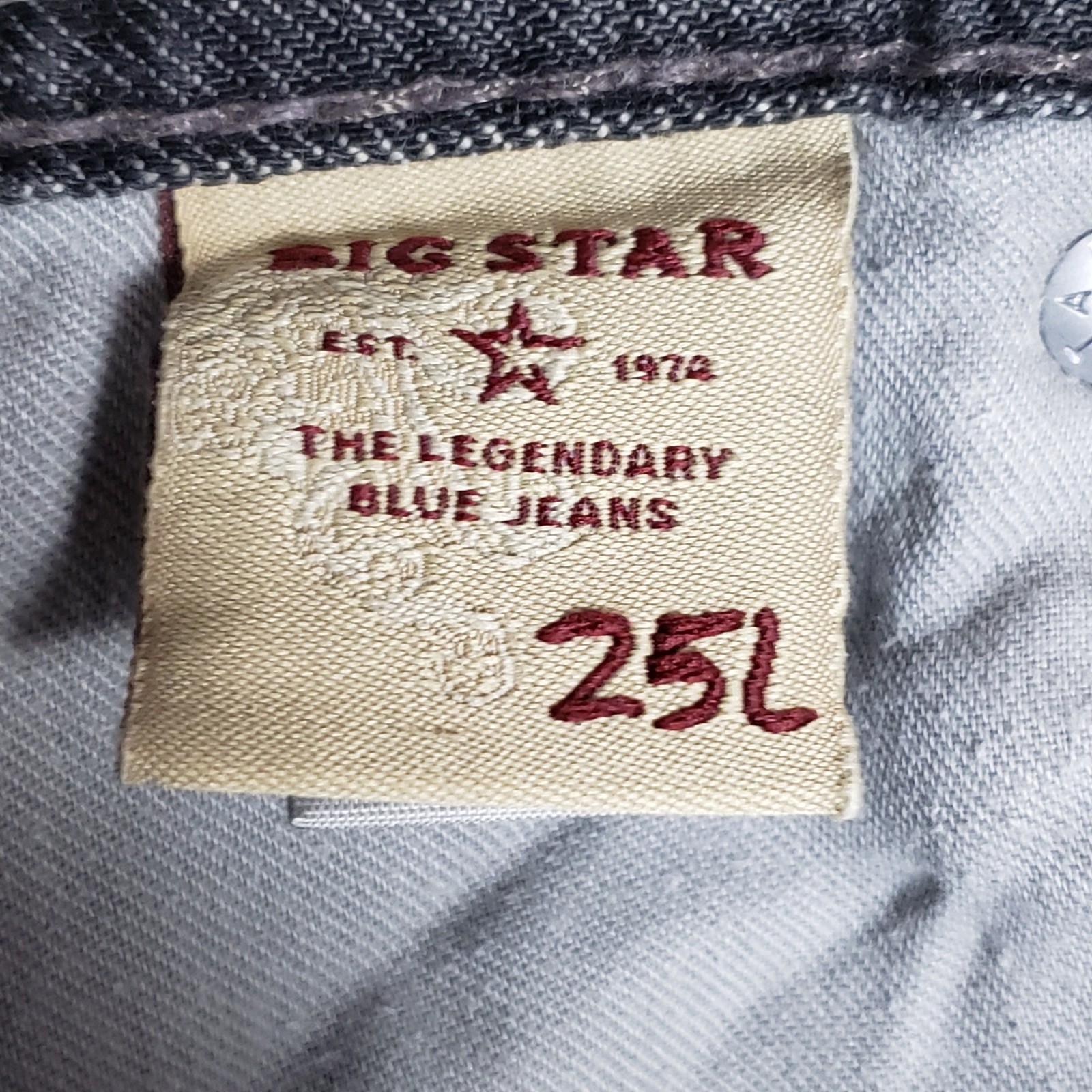 Y2K Big Star Sophie Bootcut Jeans Black Denim Grunge Western Distressed Size 25L
