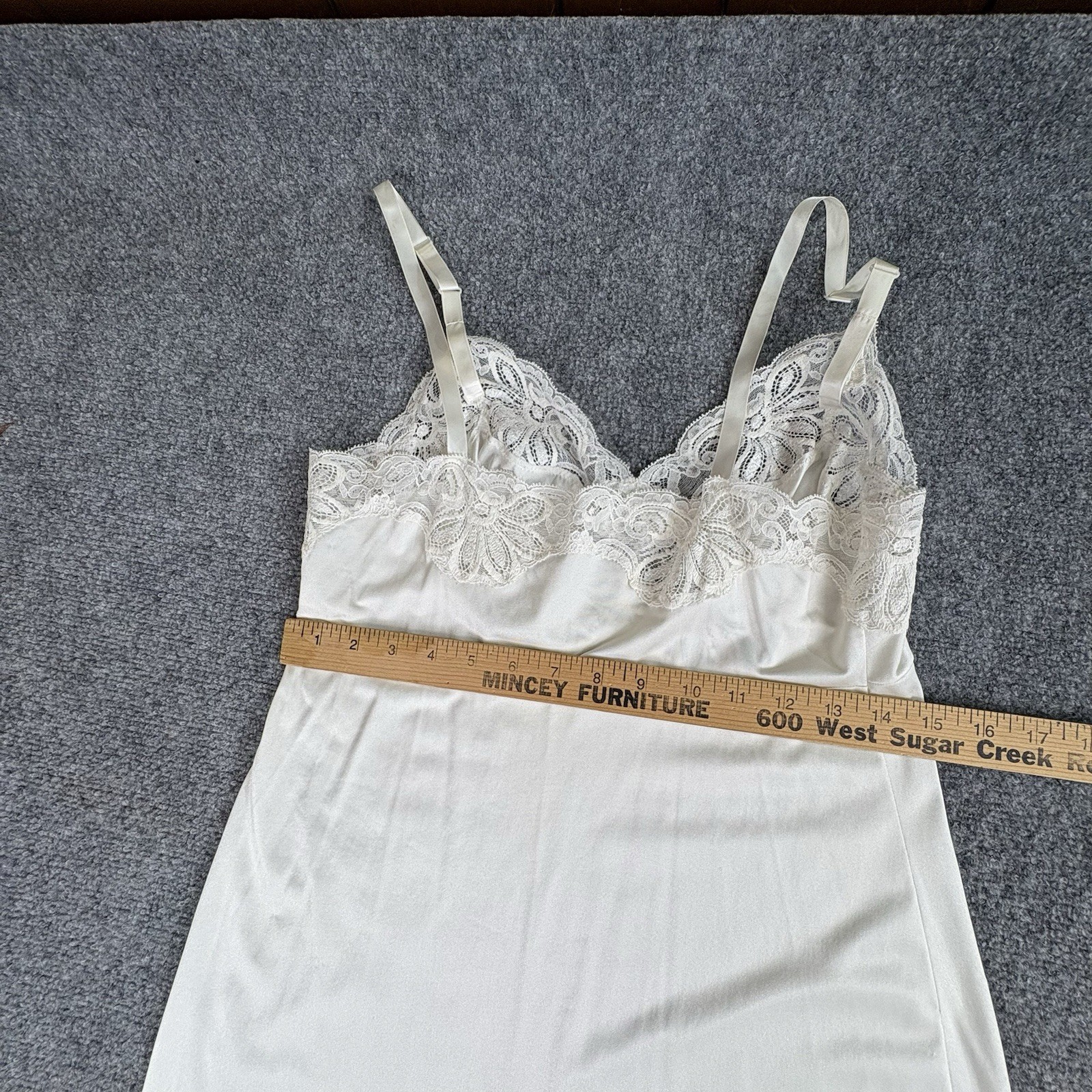 VTG 90s Shadowline Slip Dress Women 34 MS White Coquette Romantic Regency Y2K