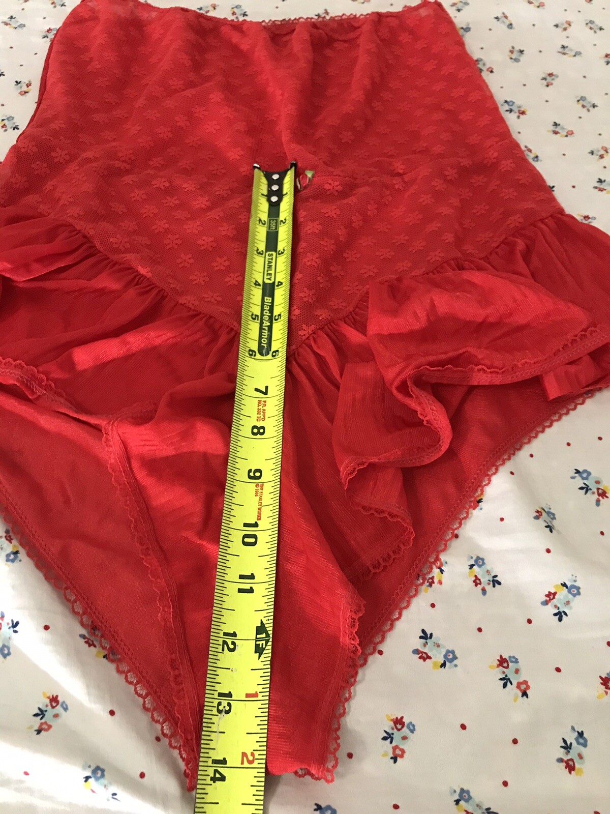 VINTAGE Spotlight Beautiful Red Panties 100% Nylon Size S