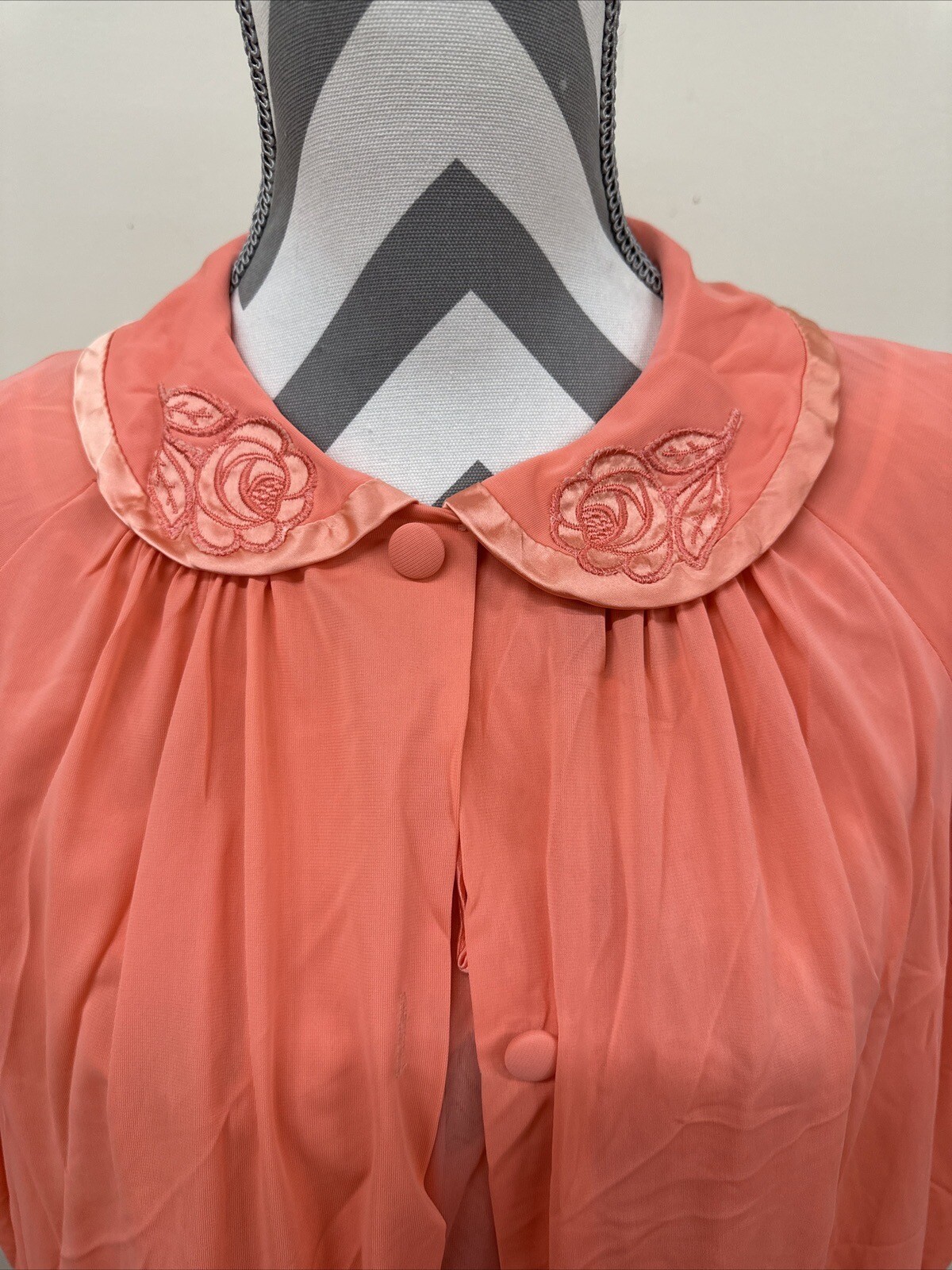 GOSSARD ARTEMIS 3 Piece Vtg Peignoir Robe Nightgown Set Chiffon Nylon Medium FS