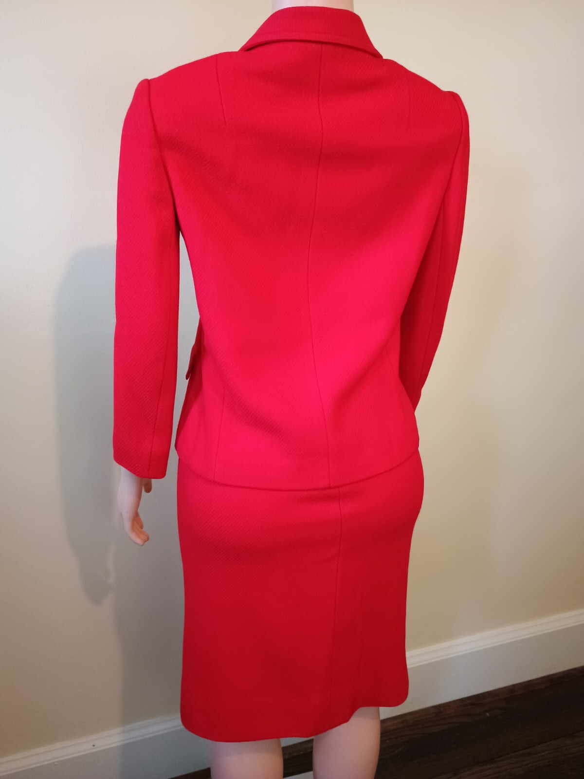 Vintage 1960’s Jacobson’s By Bardley Red Wool Skirt Suit Small