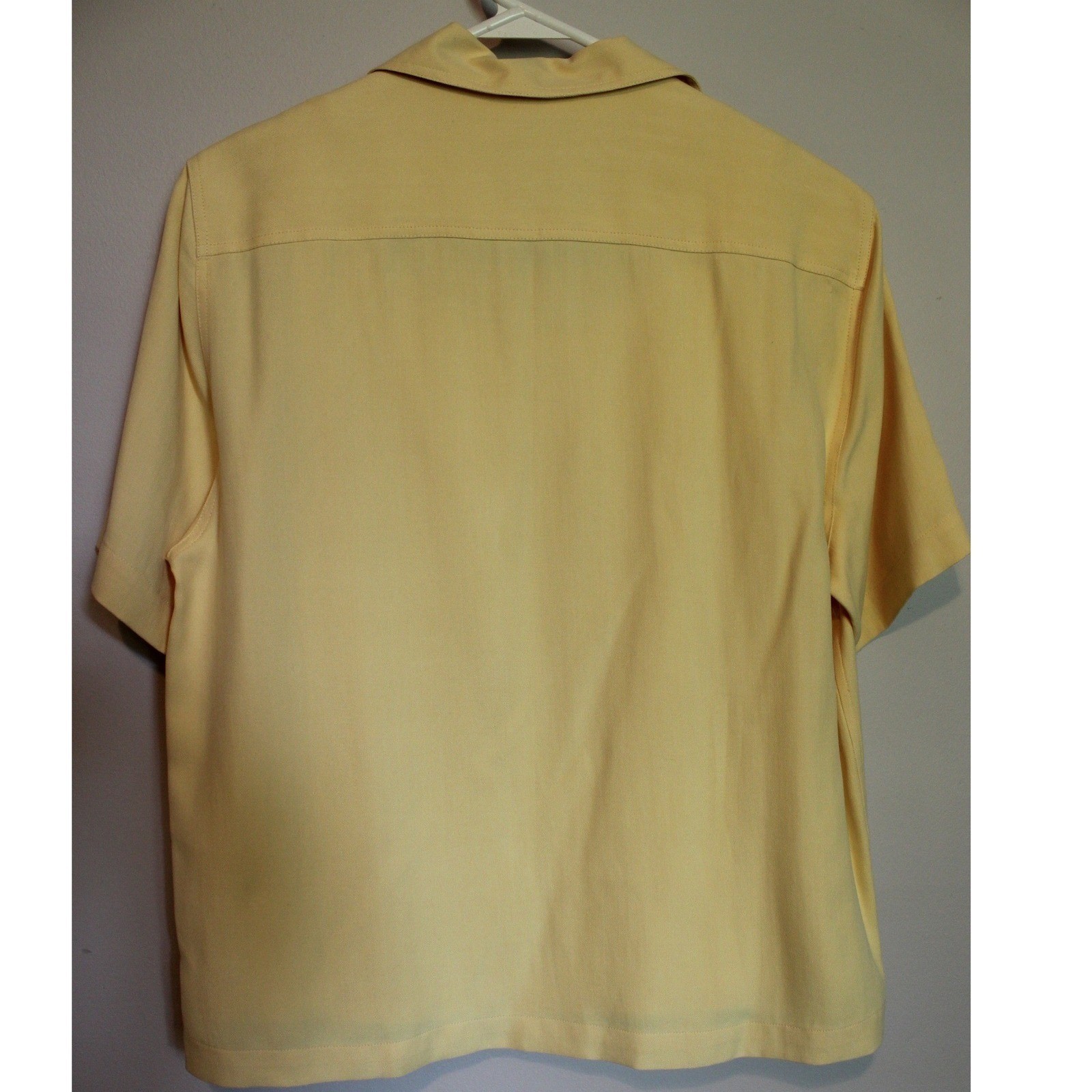 Pusser’s Silk Shirt Tank Set Womens S Yellow Excellent Vintage 2 Piece Twin Set