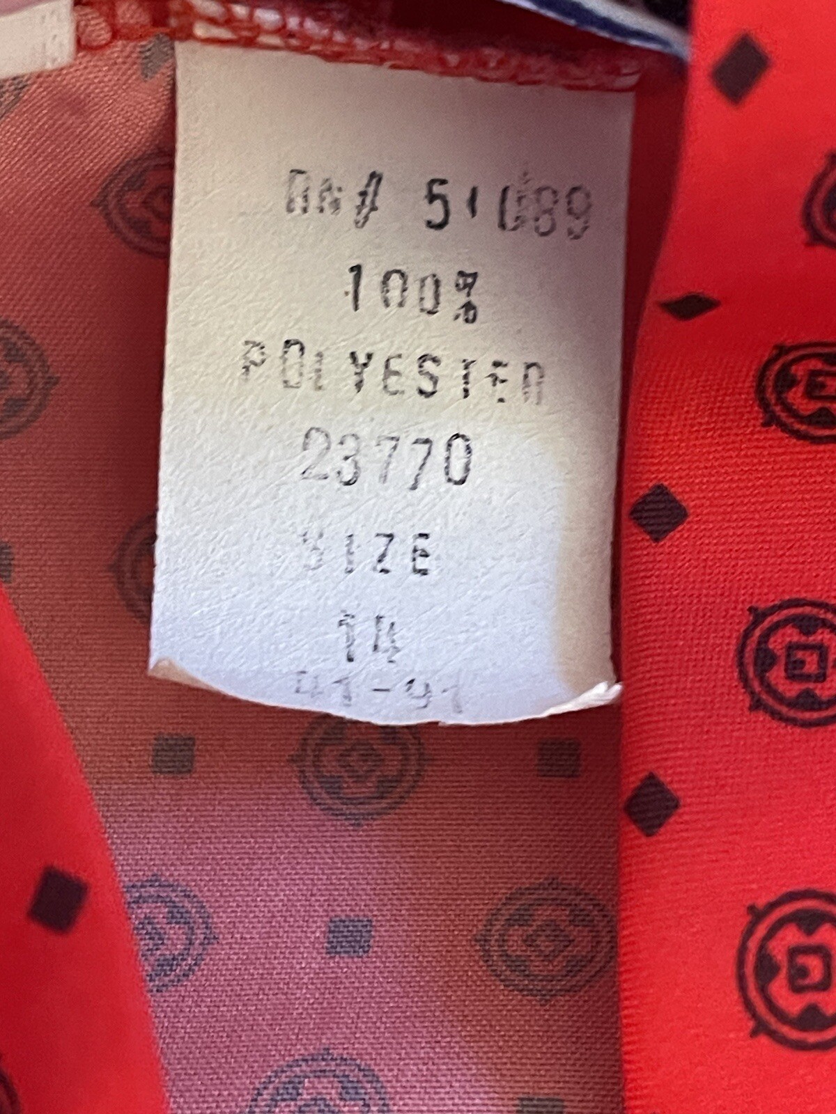 Cape Cod Brand Vintage L (14) Red Black Tie Neck Blouse Feminine Spring Look