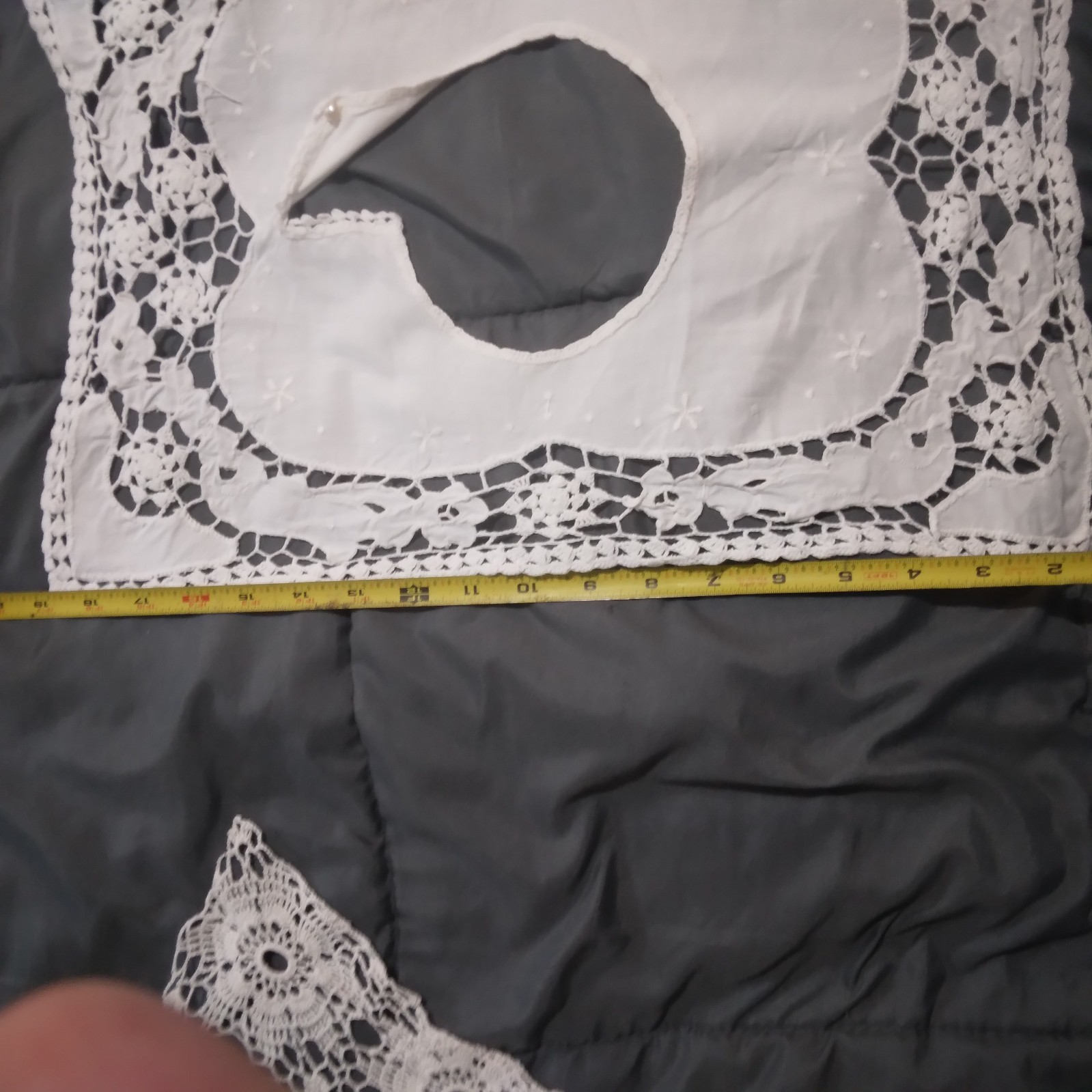 Vintage Four Handmade Whitework Lace Dress Yoke Collar Embroidered Crochet
