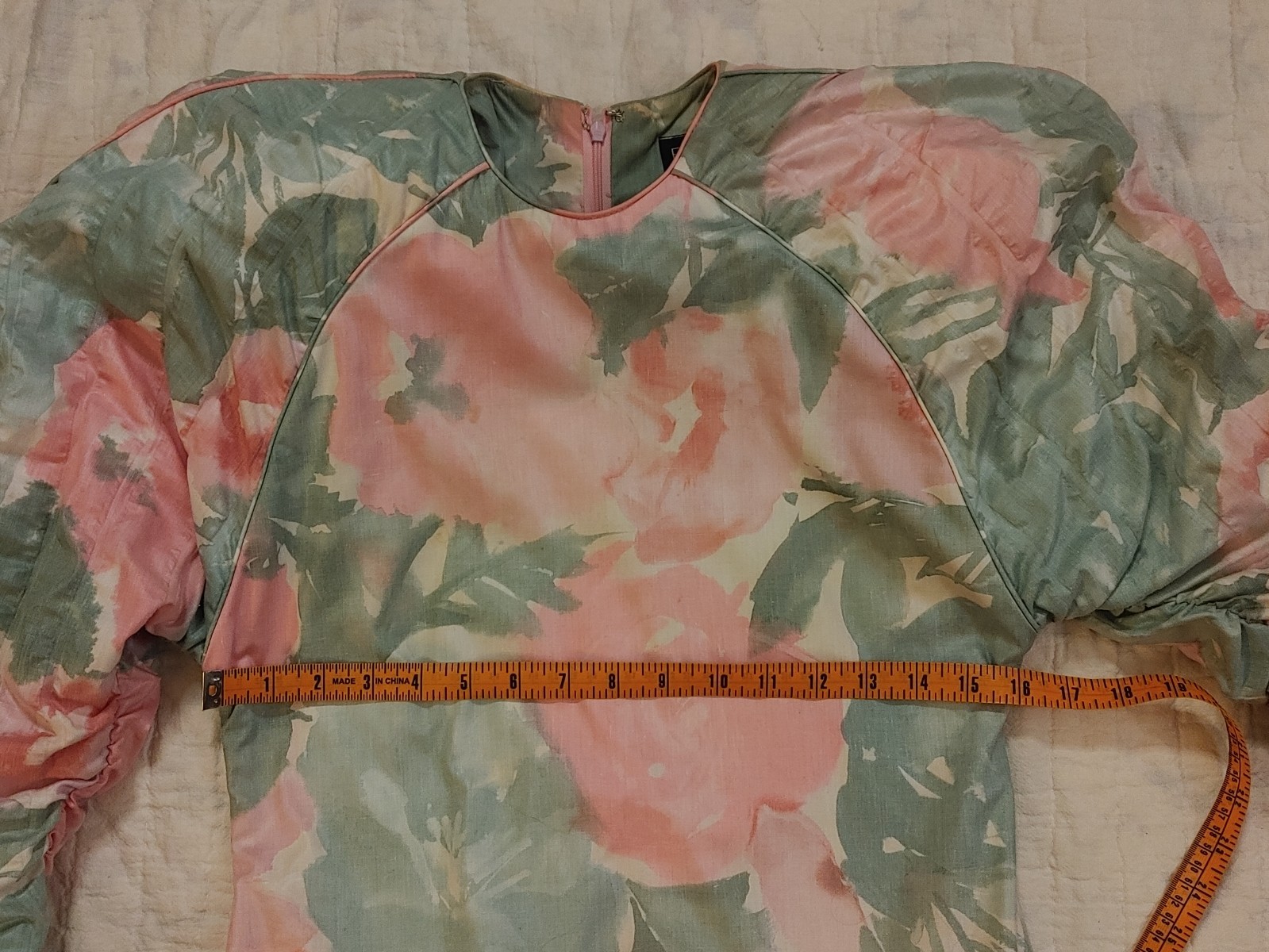 Vintage Barboglio Cristina Jan Floral Puff Sleeve Dress 80s Couture Party Prom 6