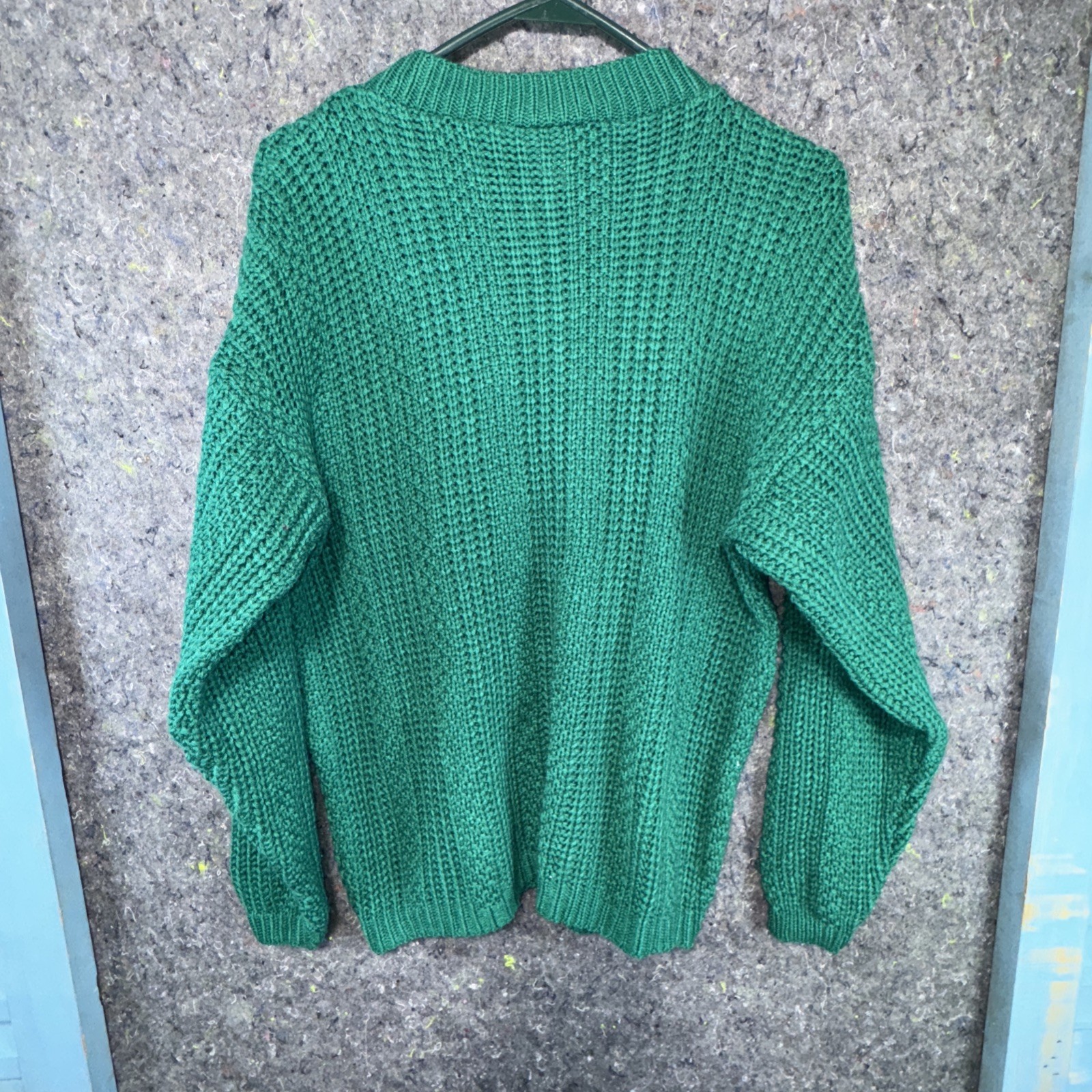 Vintage Bobbie Brooks Green Chunky Knit Sweater Textured Slouchy 90s Grunge
