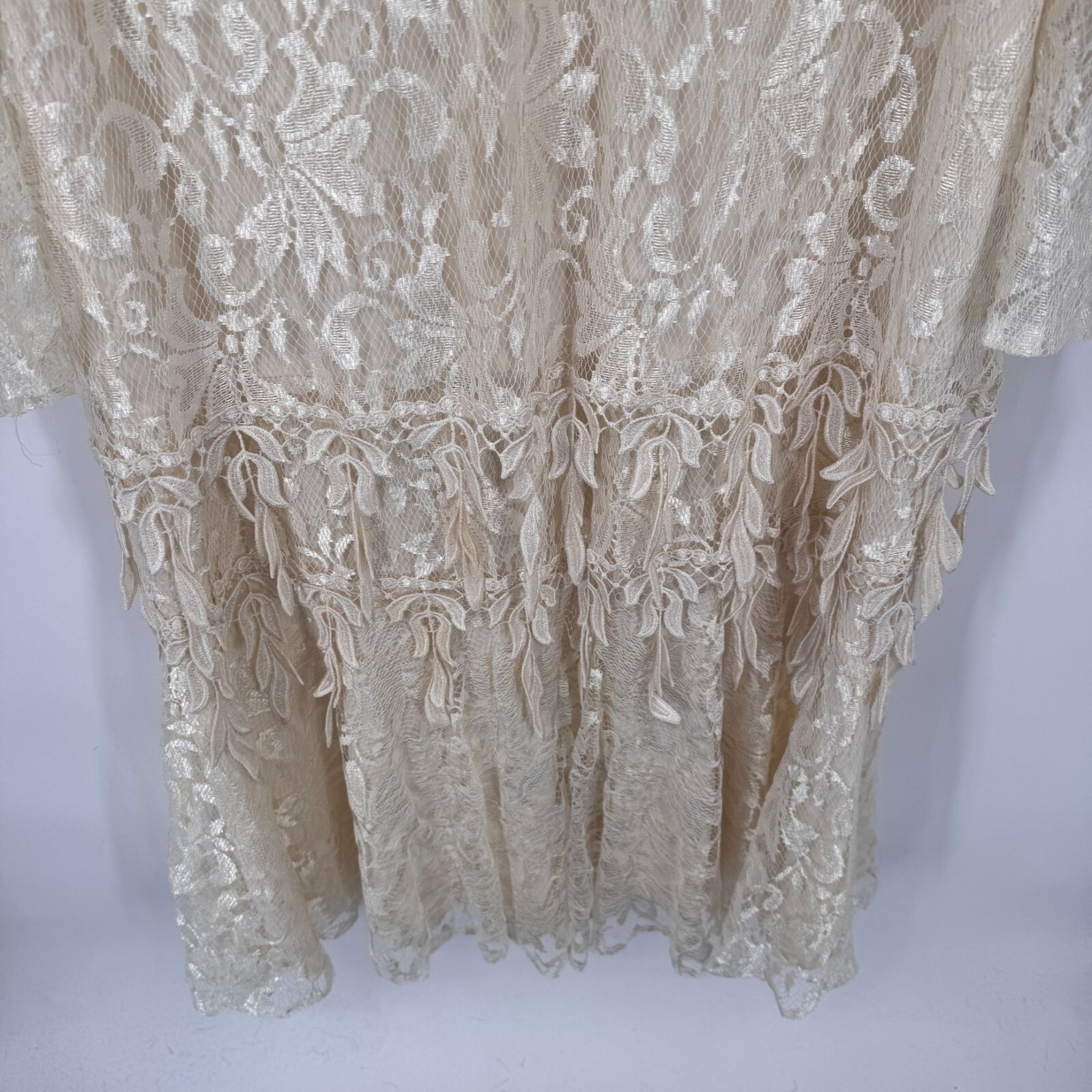 Vintage David Rose Mother of Bride Lace Dress Womens XL Off White Cottagecore