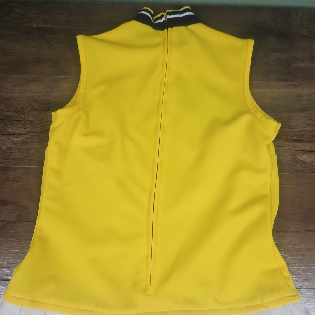 Vintage 60s Blue Yellow White Toni Todd Accordion Pleat Flare Dress & Sweater