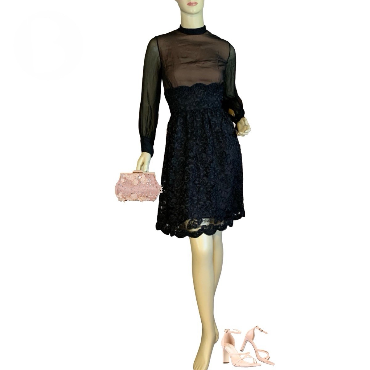 WOMEN’S MISS SOPHISTICATE FRANCES HENAGHAN 1960’S BLACK COCKTAIL DRESS SIZE XS