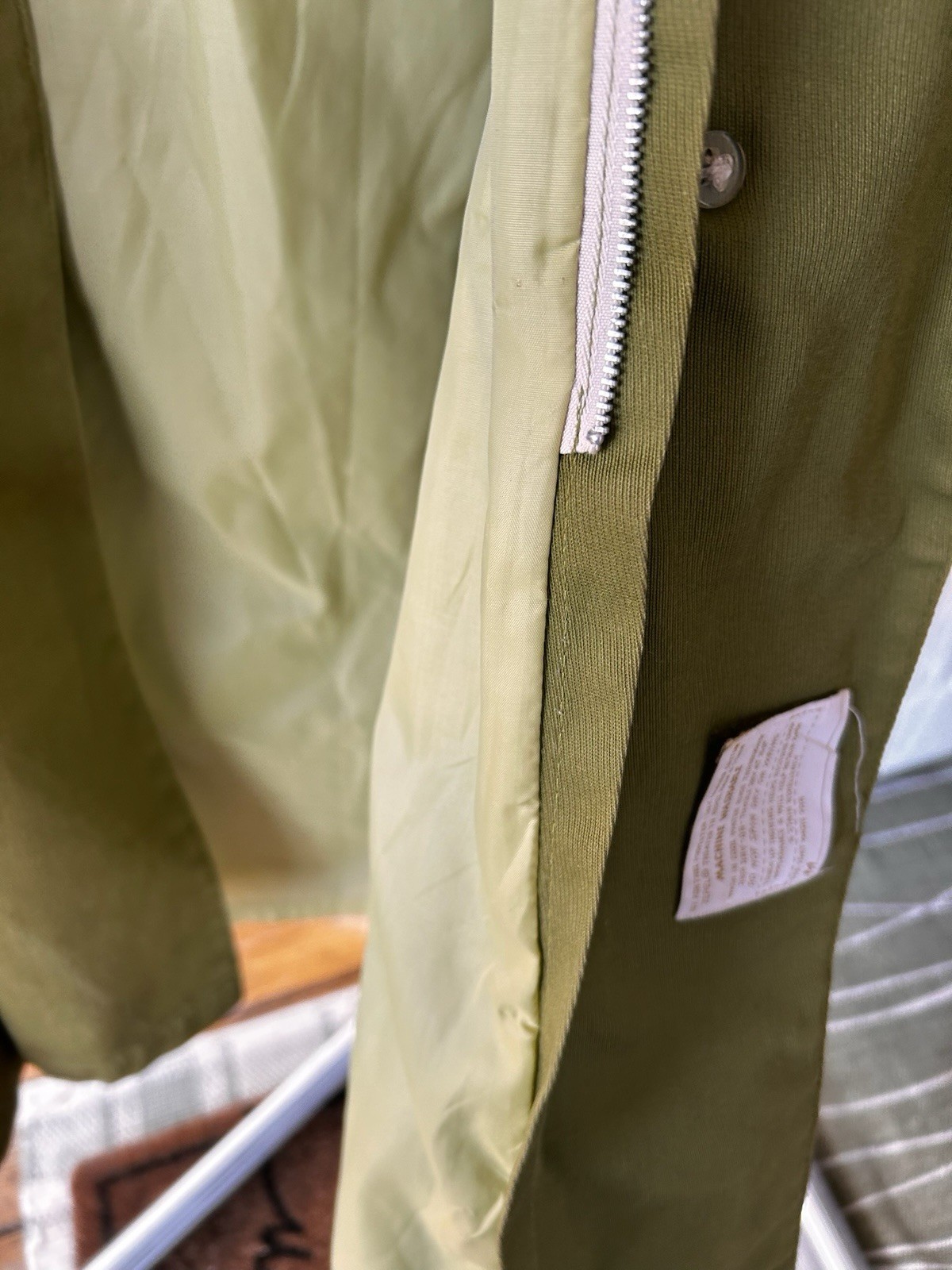 Vintage Late 1960s–Early 1970s Olive Green Double-Breasted Coat