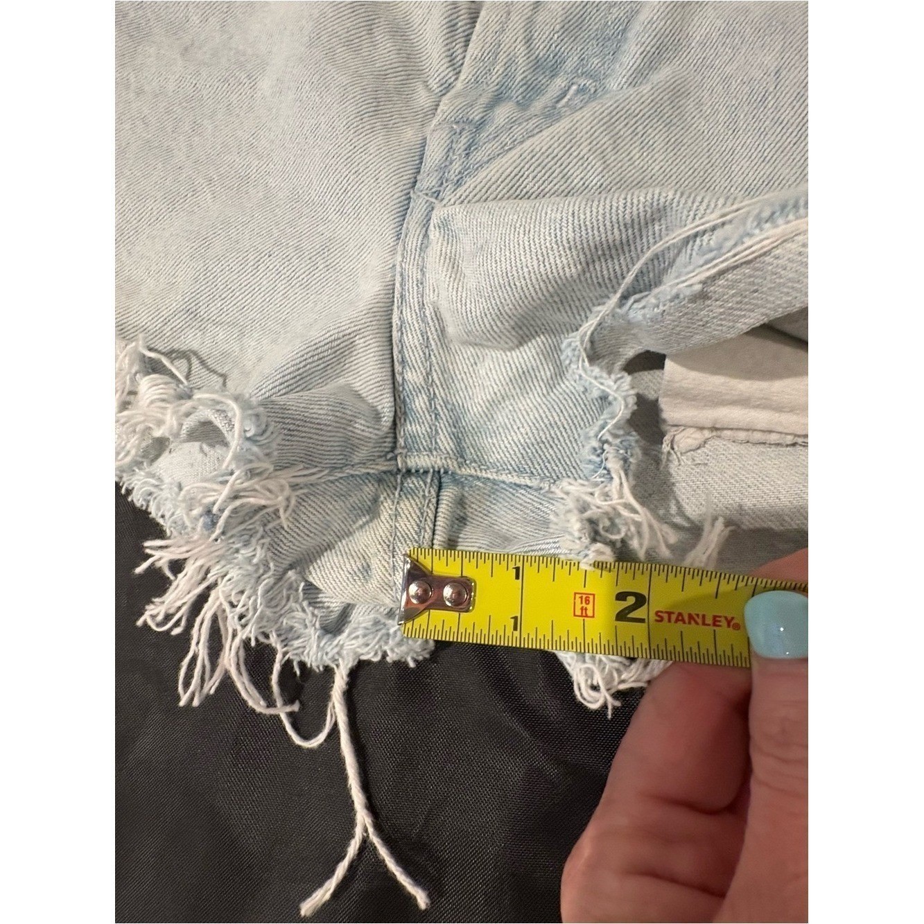 Vintage 90s Pepe Shorts Ice Wash Cut Offs Raw Hem Jorts Button Fly 26″ Waist