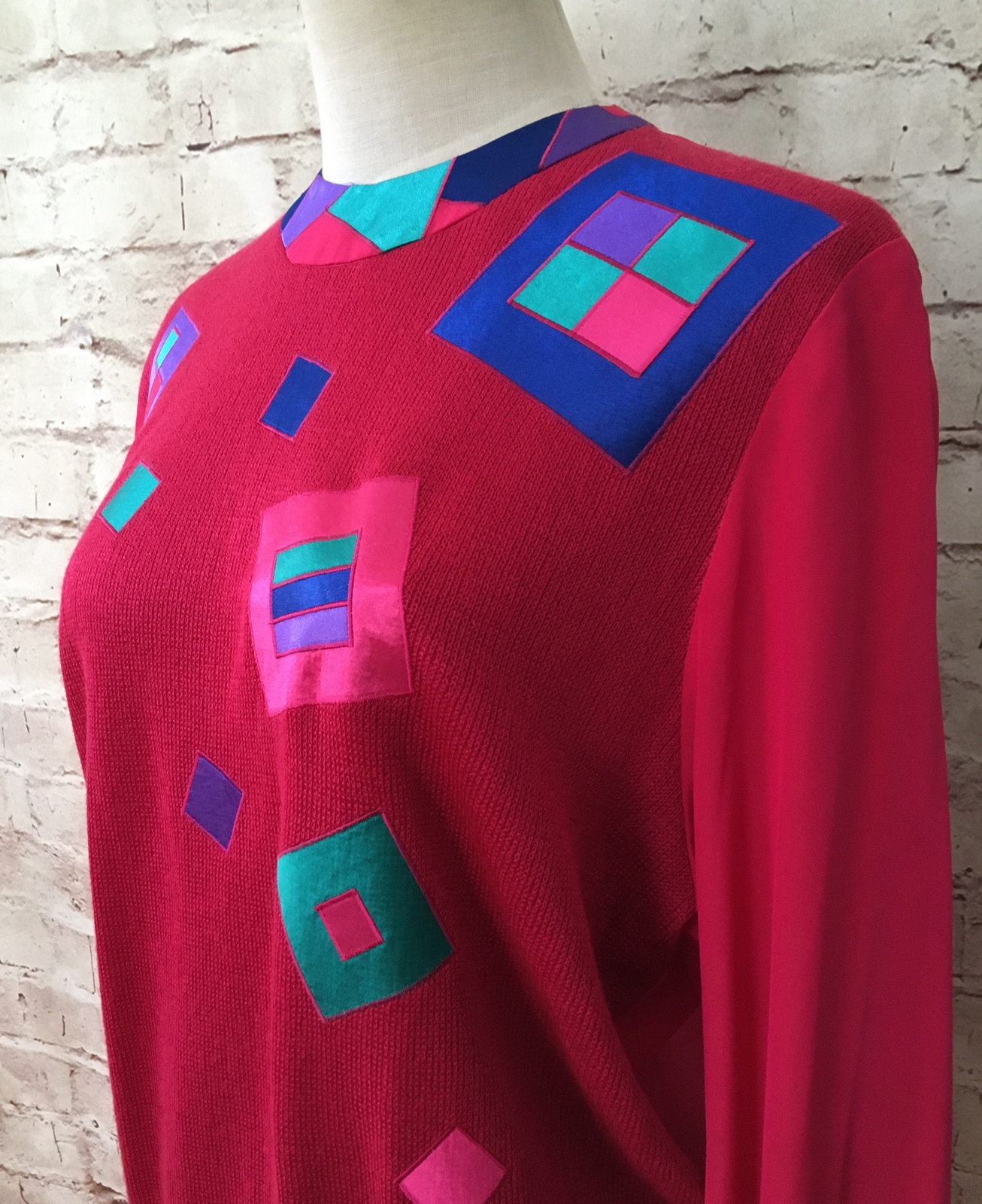 Philippe Marques Vintage Long Sleeve Sweater Blouse Size 10 Pink