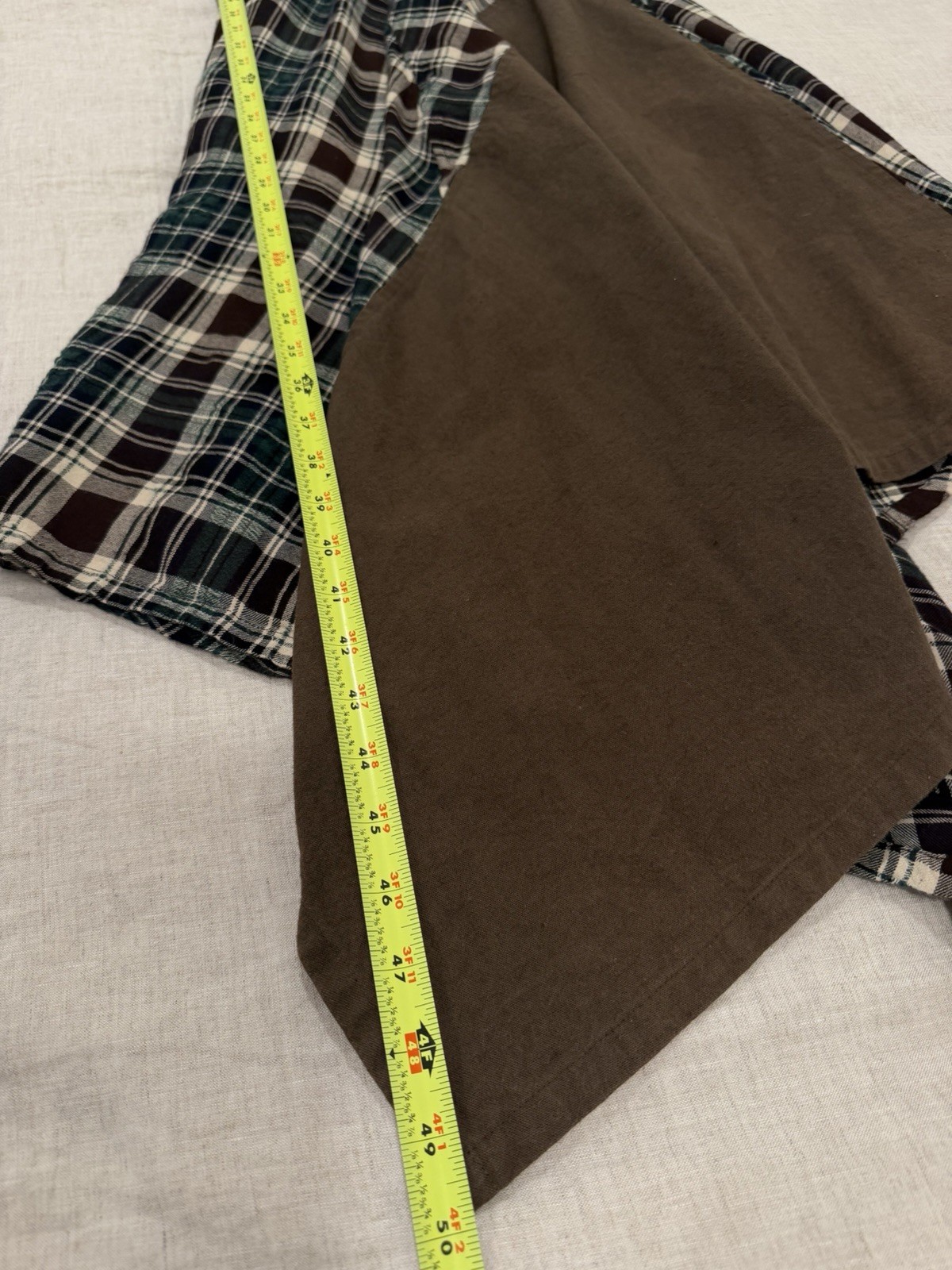 Y’s Yohji Yamamoto Asymmetrical Plaid Linen Cotton Sz S Made/Purchased in Japan