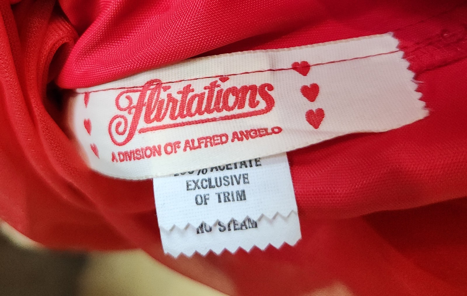 Vintage 1980s Full Skirt Ball Gown Red Ruffles- FLIRTATIONS By Alfred Angelo