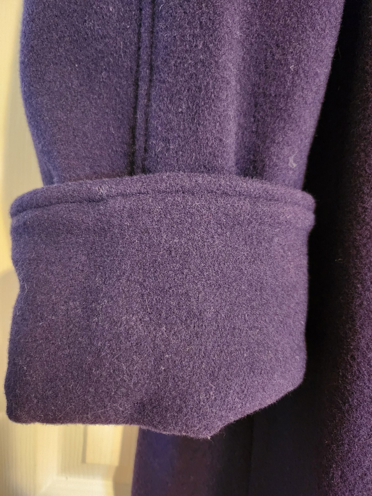 Vintage Purple Made In USA 100% Wool Swing Princess Coat, Sz 12