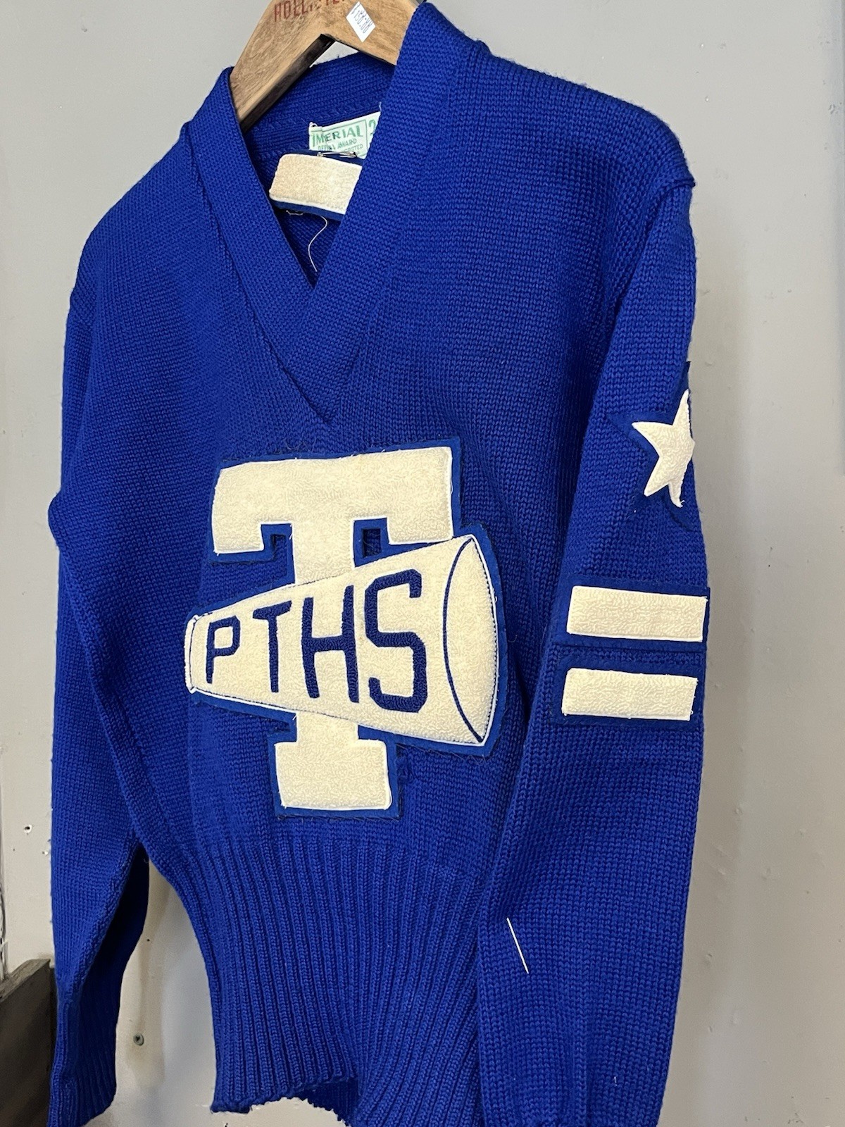 True Vintage 1950s Imperial knitted Letterman Sweater USA 100% Wool