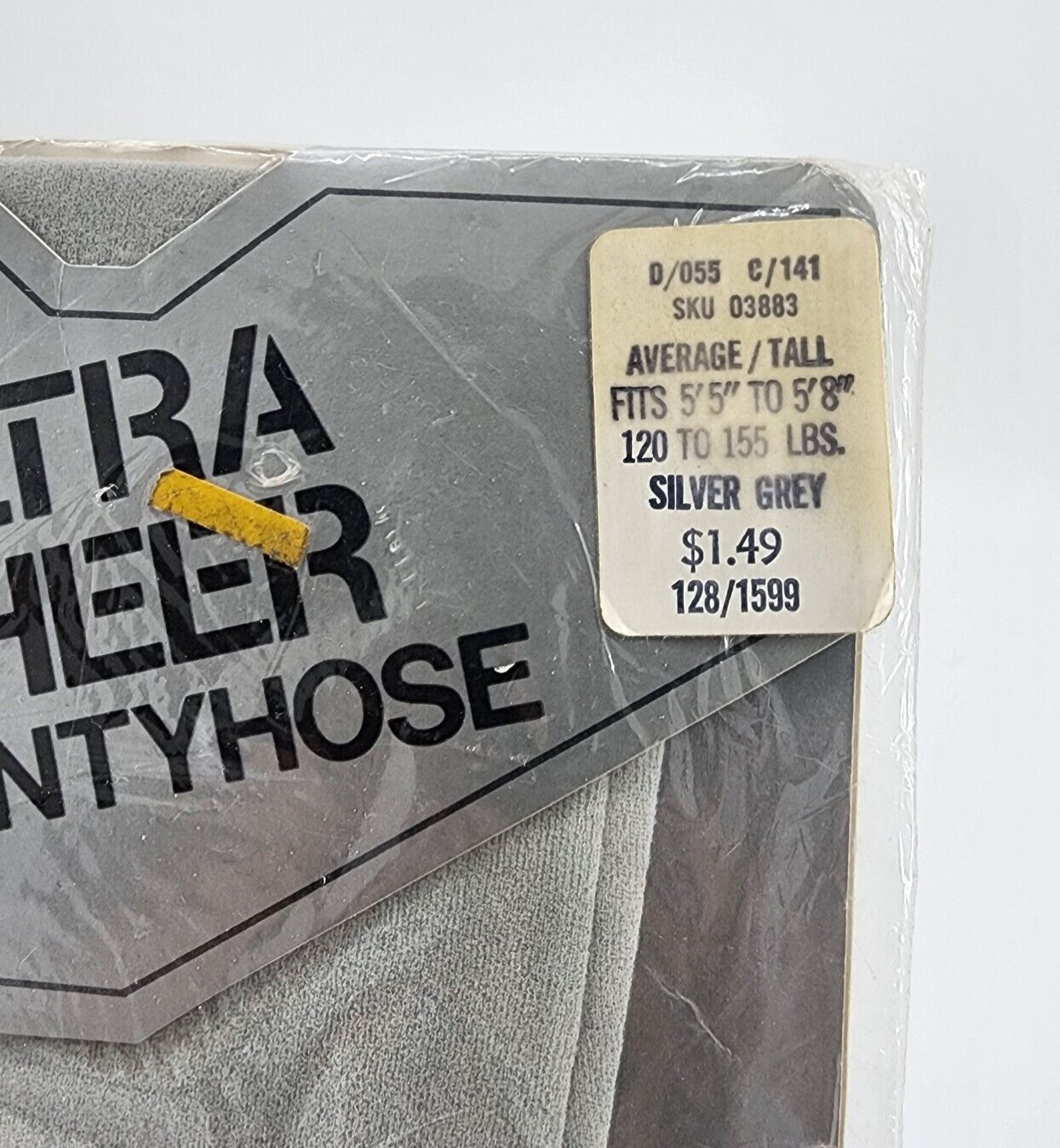 Vintage Arrowood Mills Ultra Sheer Nylon Pantyhose Silver Grey Size Average/Tall