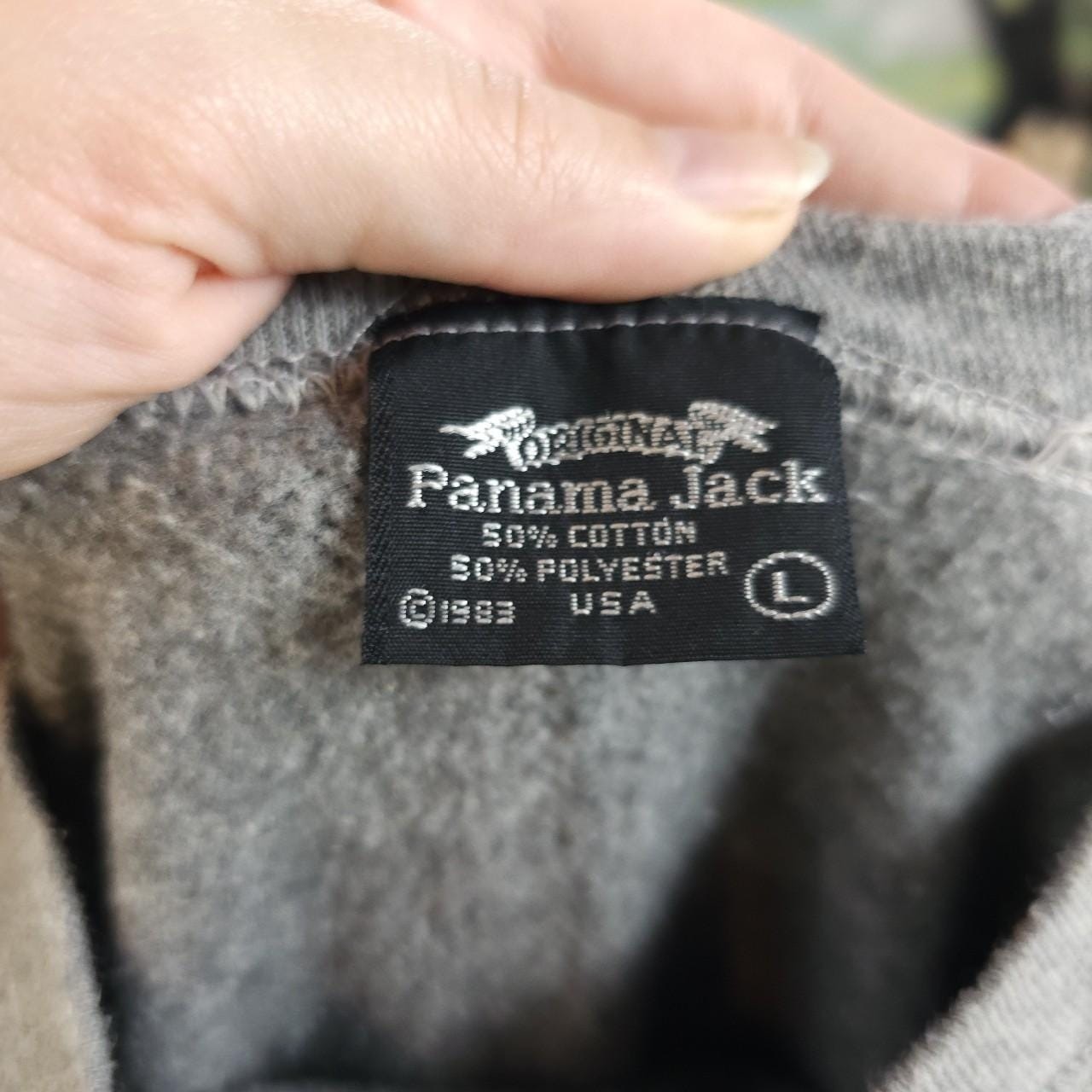 Grey Vintage Panama Jack Crewneck Sweatshirt 1983 University Style Hoodie 80s