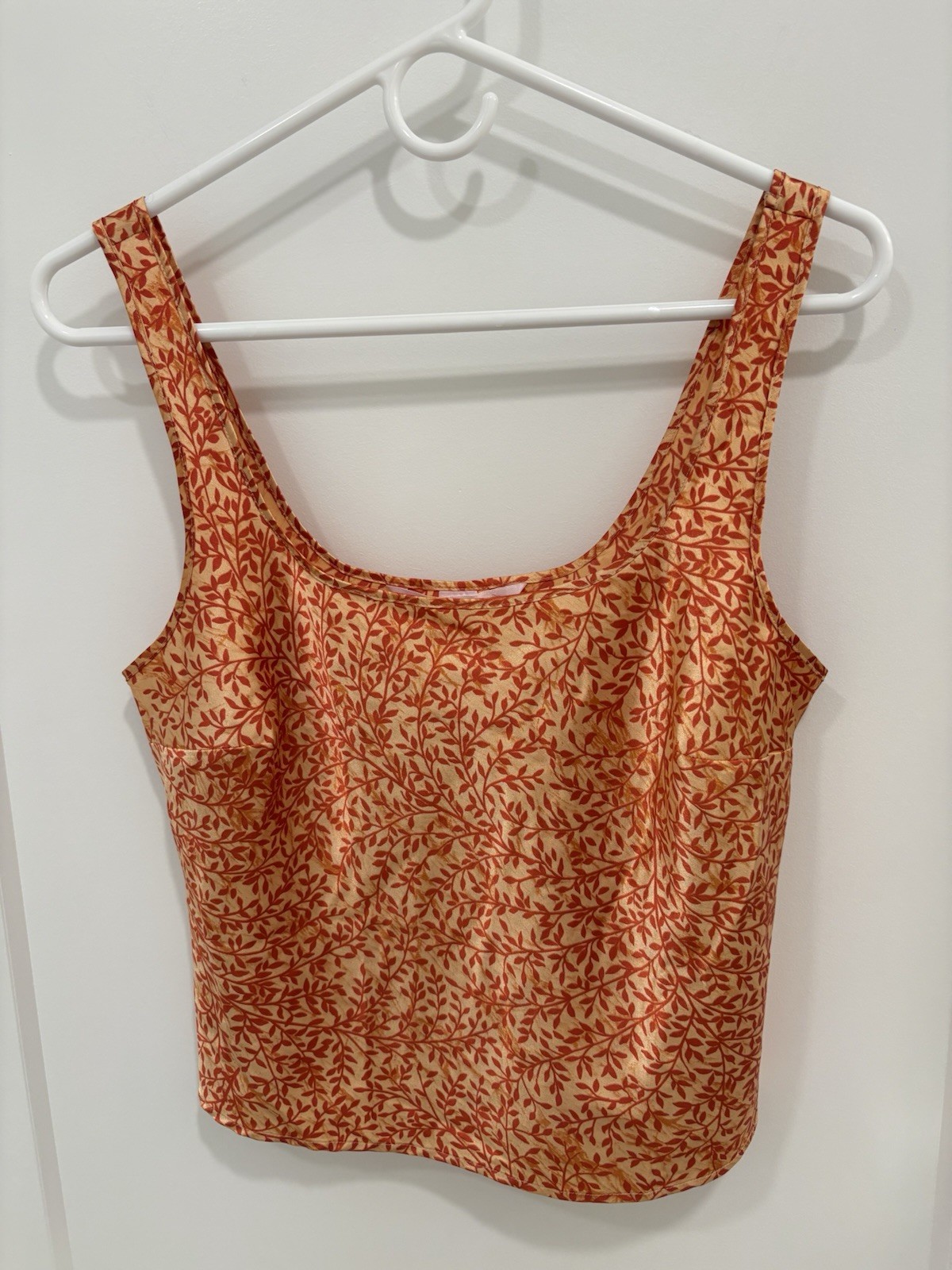 Victoria’s Secret Vintage 90s Y2K Orange Yellow Satin Tank Top Size Small
