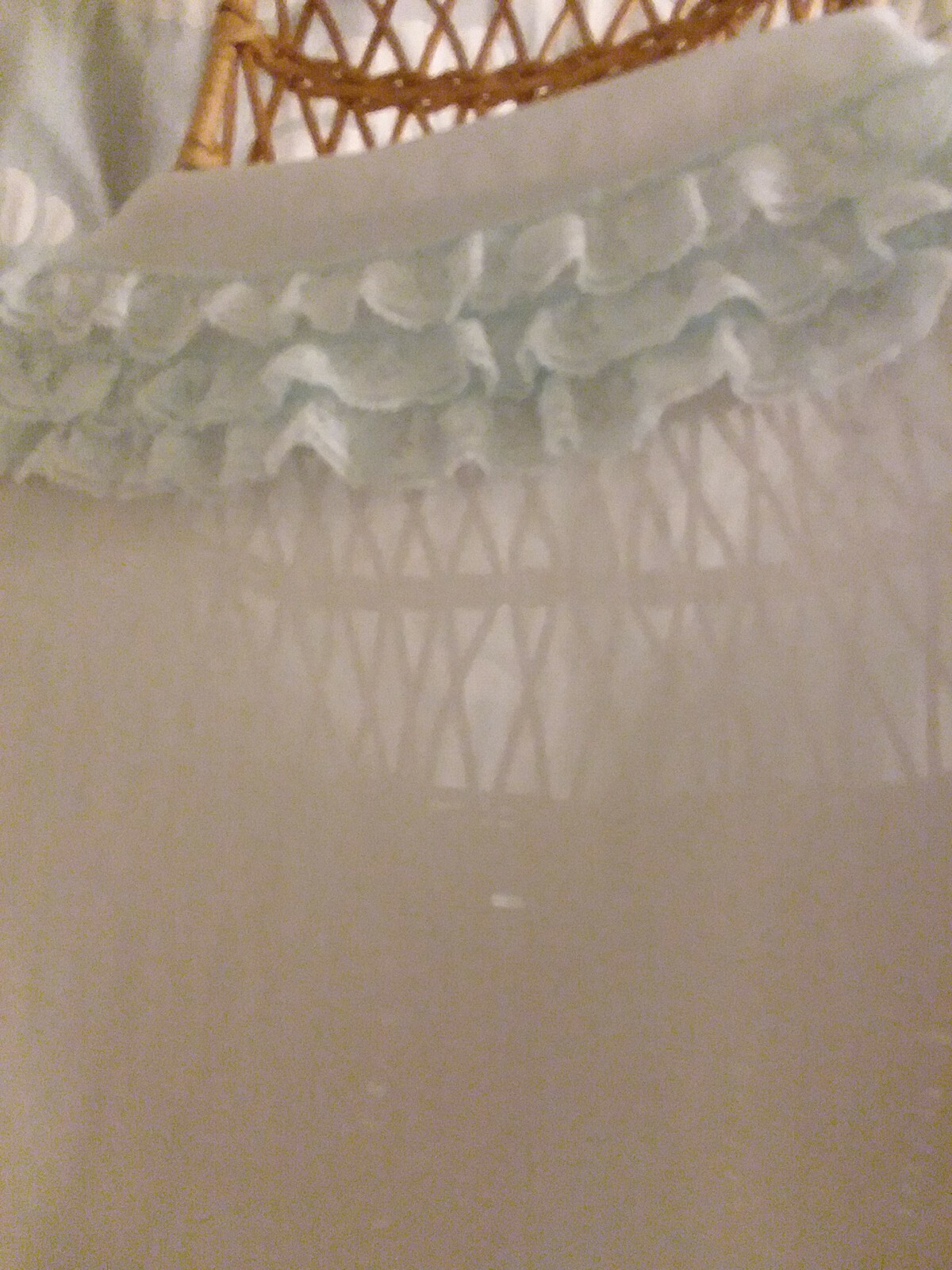 Vintage lingerie Shadowline lacy button front Bed Jacket Light Blue m medium