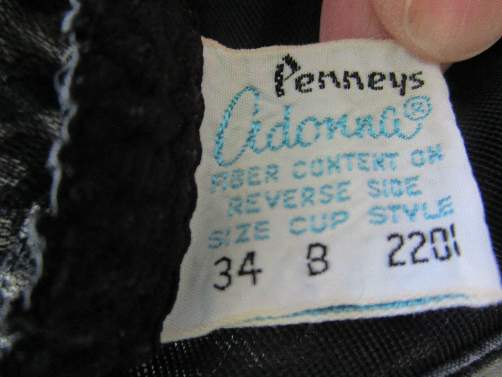 Vtg 70s Penney’s Adonna Pinup Pushup Burlesque Bra Black Wine Lace Padded 34B