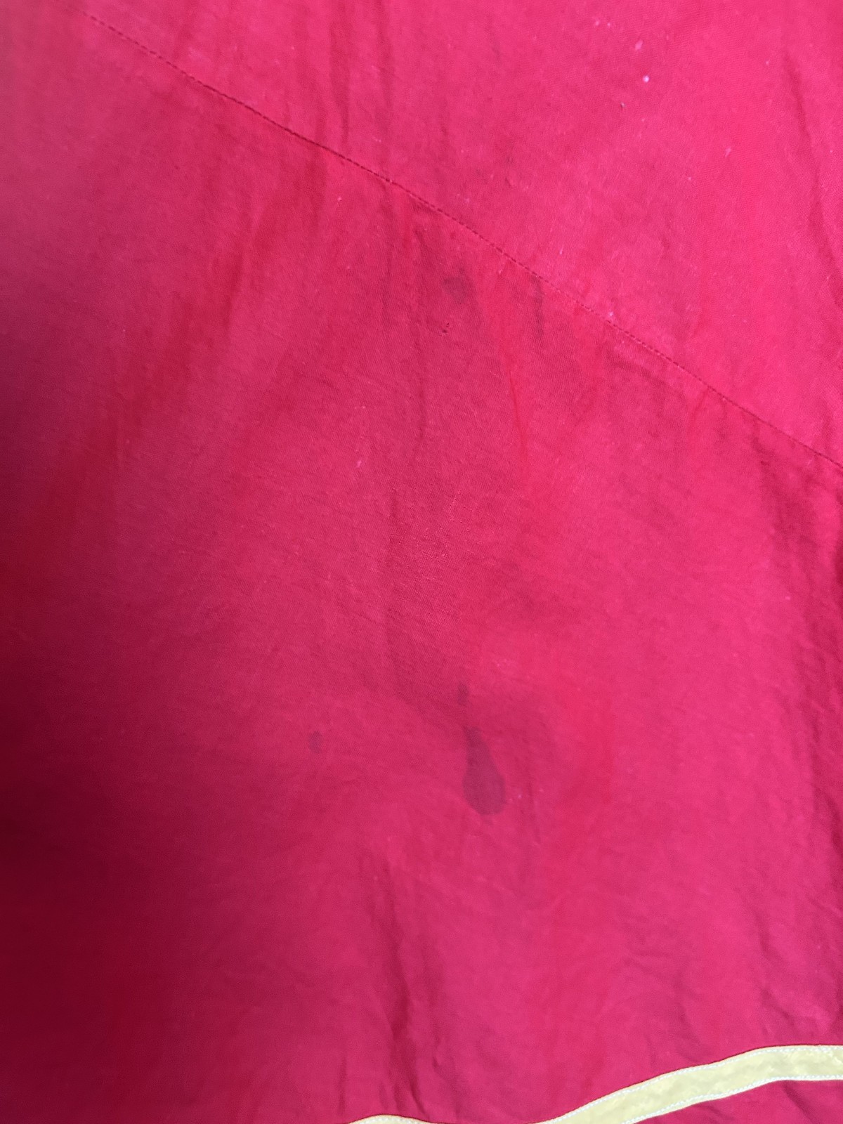 Vintage 1950s Cotton Handmade Red Circle Skirt Full Sweep Rockabilly Pinup 27W M