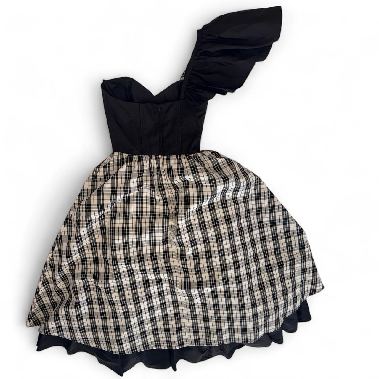 Vintage 1980’s Gunne Sax by Jessica McClintock Black & White Plaid Dress – Sz 3