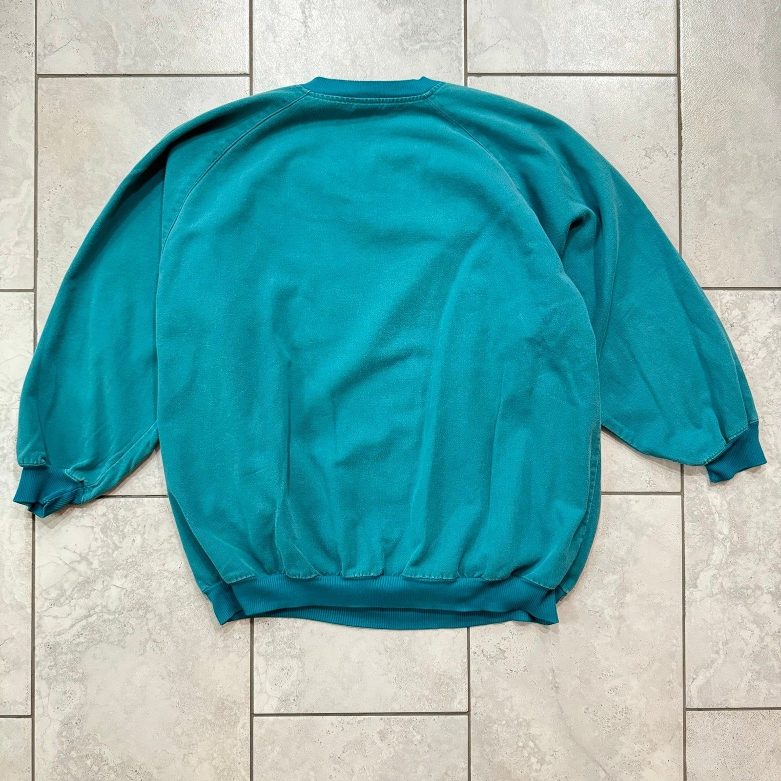 Vintage 90s Osh Kosh Quarter Snap Pullover Sweatshirt Teal Size XL Retro
