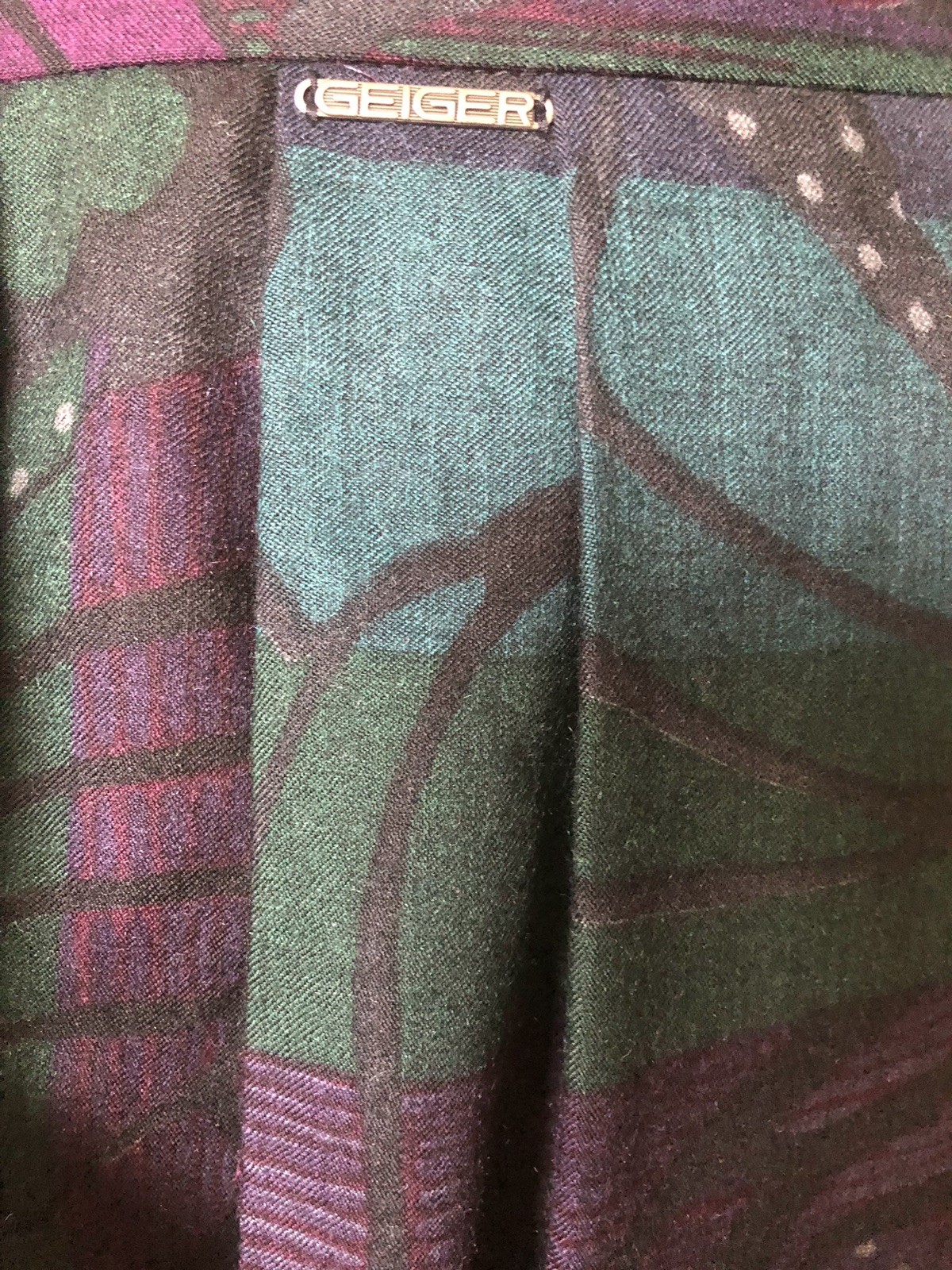 Vintage Geiger of Austria -Pleated Midi Skirt 100 % Wool Butterfly, S (EU40)