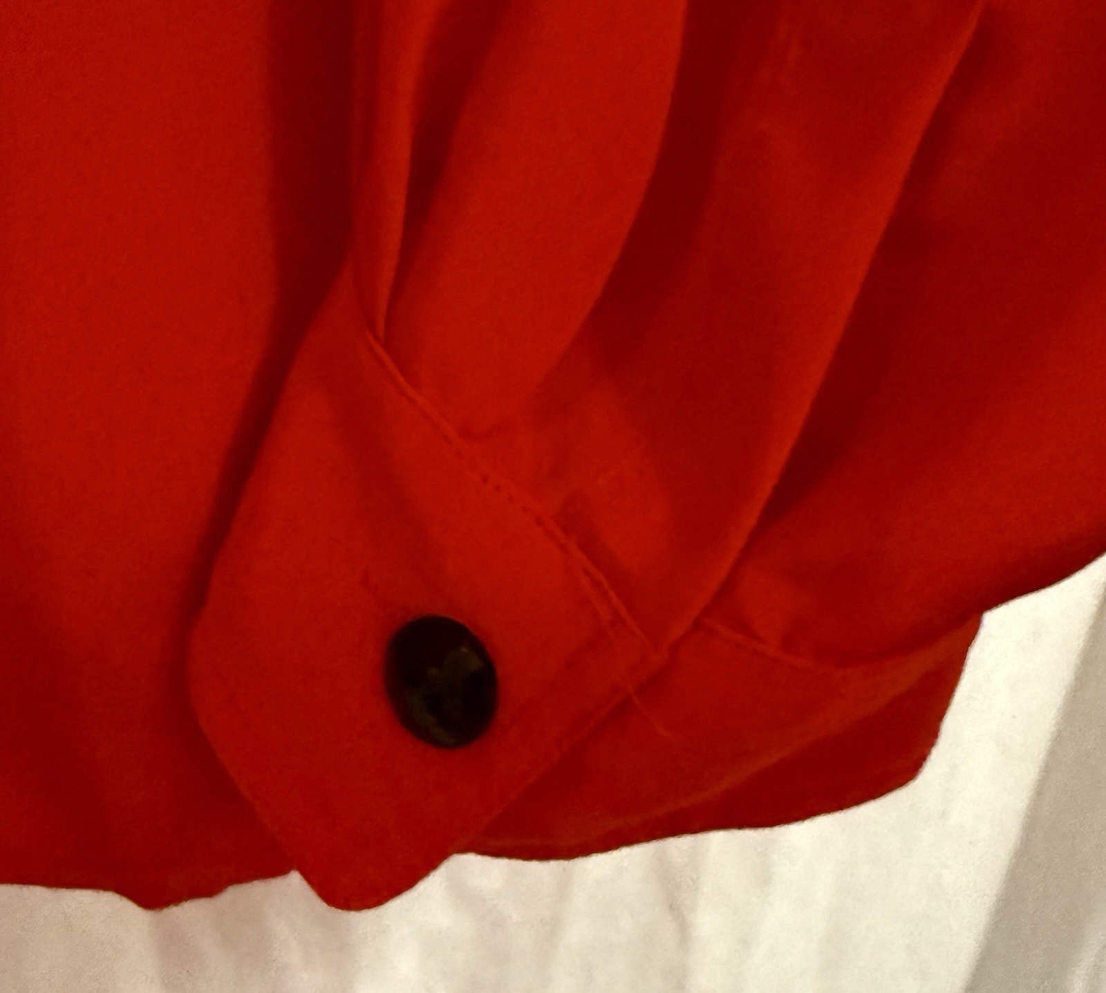 VTG Evan Picone Hong Kong Satin Cherry Red Blouse 14 Office Siren Quiet Luxury