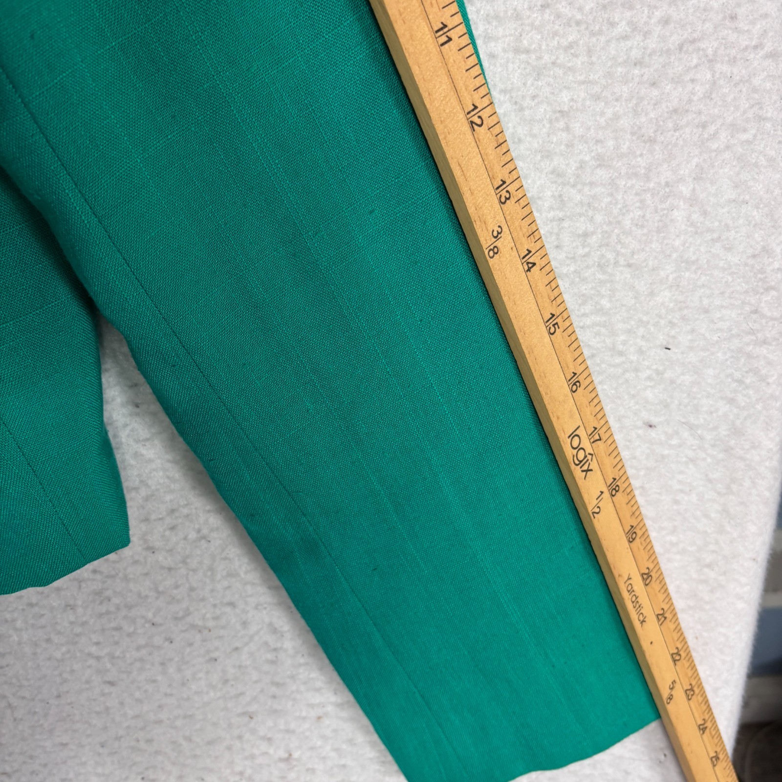 VTG Cropped Blazer 80s Double Breasted Teal Green Haber Dasher M L Knit
