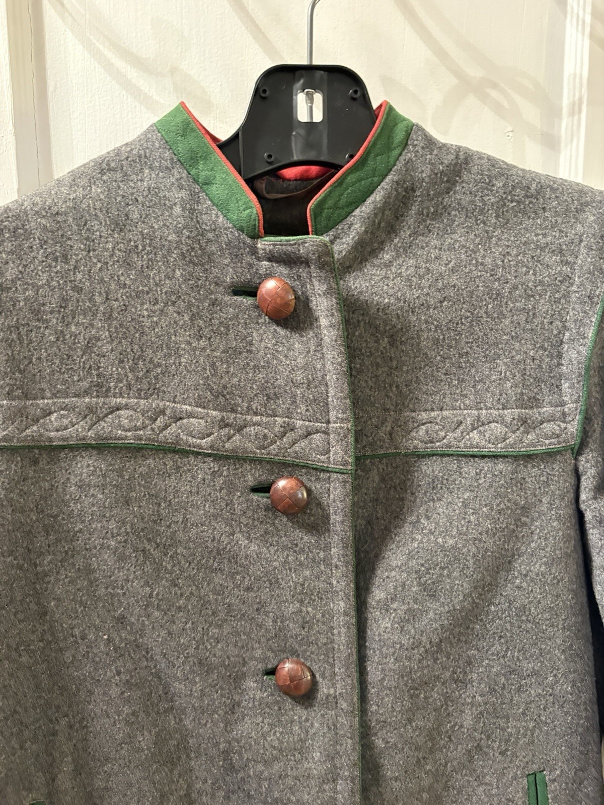 Vtg 80’s Women’s Lodenbaur Innsbruck-Tirol Loden Wool Dark Gray Coat Size 38