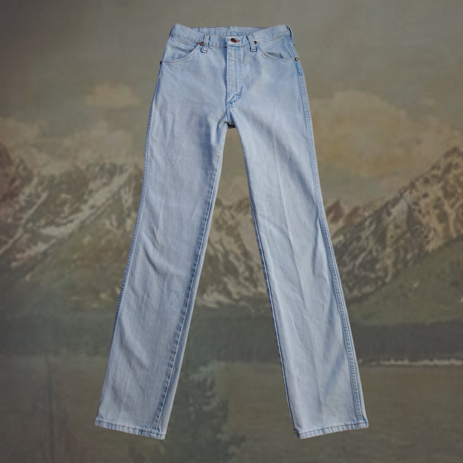Vintage 70s Wrangler Jeans Light Wash High Waisted Bootcut USA Sz 28×34 RARE