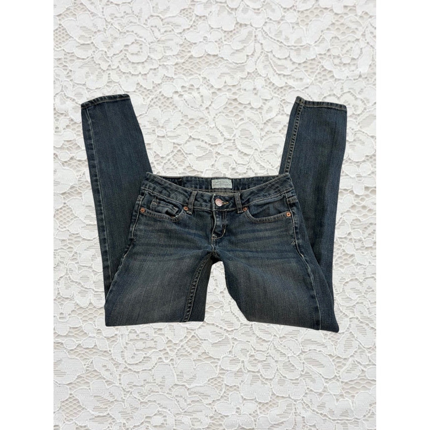 vintage aeropostale low rise dark wash skinny jeans