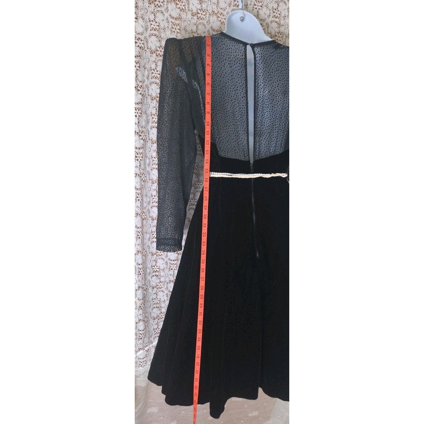 Vtg. 80’s Dress 14 Karen Lucas For Nikki Black Velvet Whimsigoth Fairycore USA