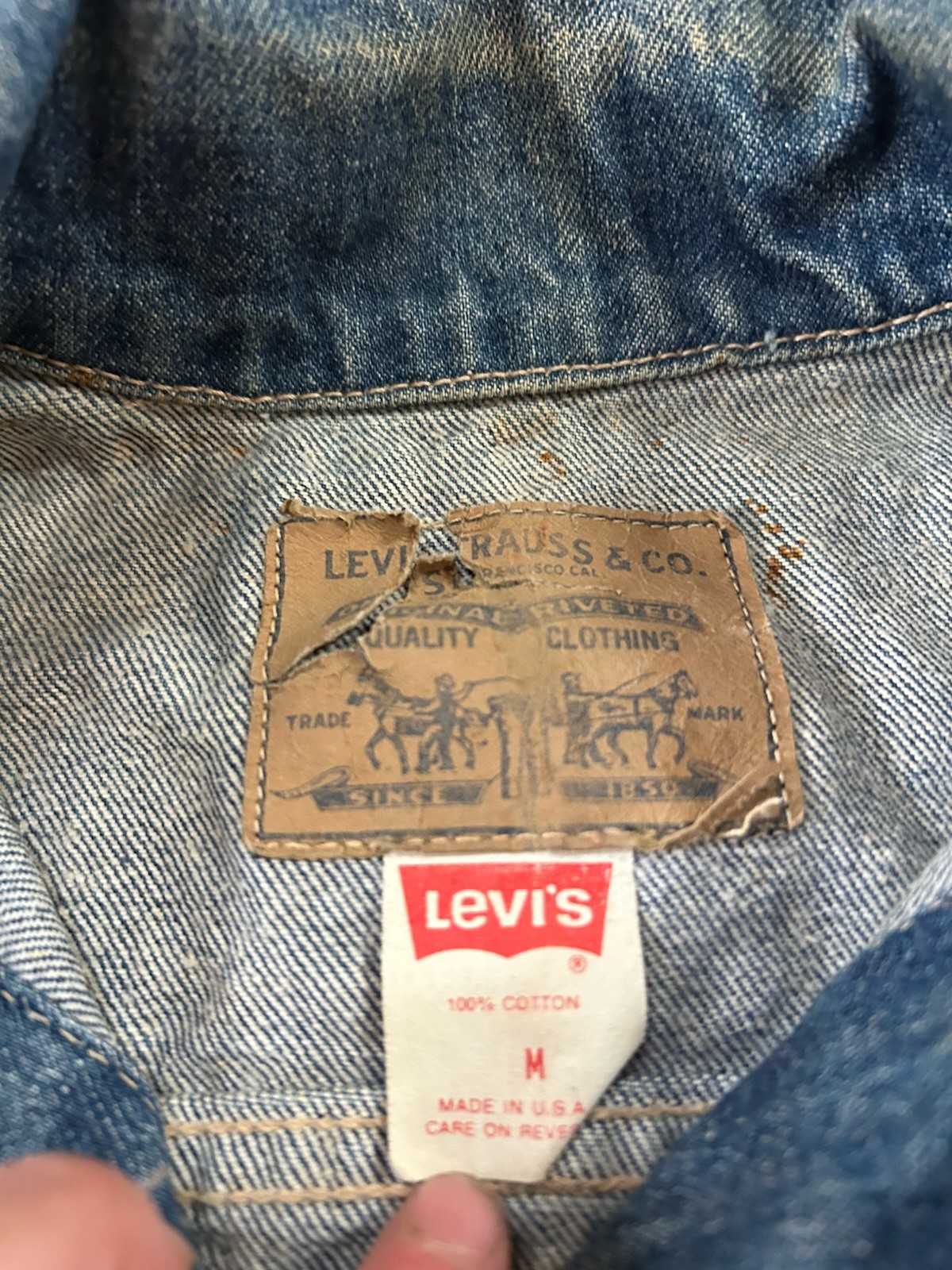 Vintage Levis Trucker Jacket Jean Jacket 1980s Denim Coat 77930-7206 Size M