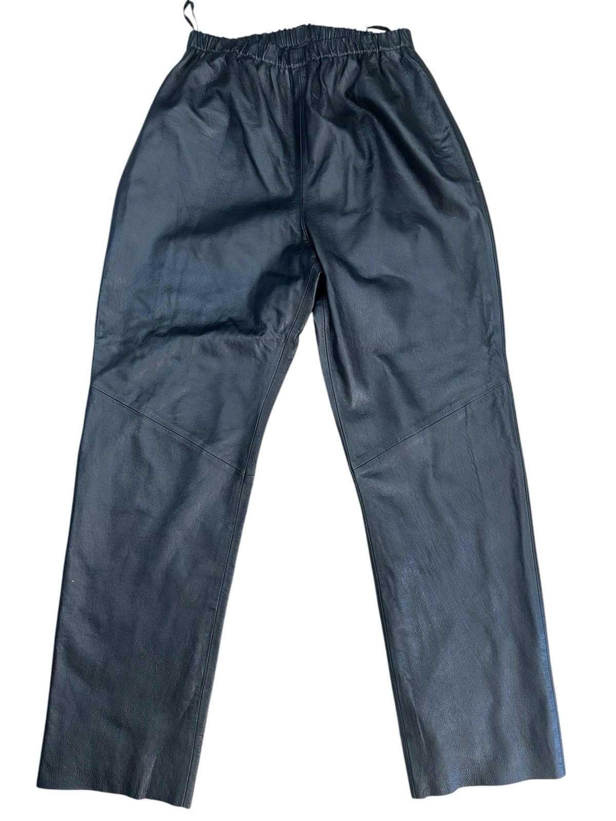 Vintage 80s Margaret Godfrey Large Black Genuine Leather Motorcycle Pants Womens