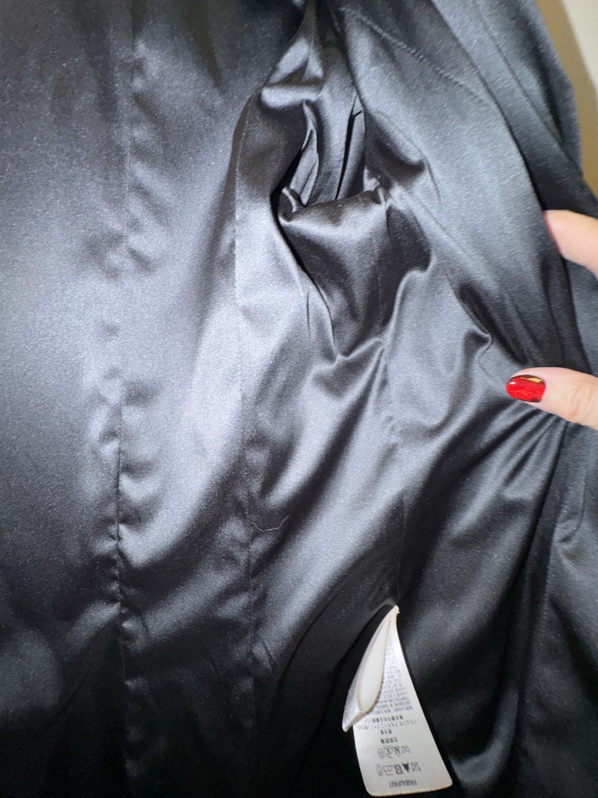 Giorgio Armani Signature Embroidered Black Velvet Satin Liner/Trim-sz 50 Vintage